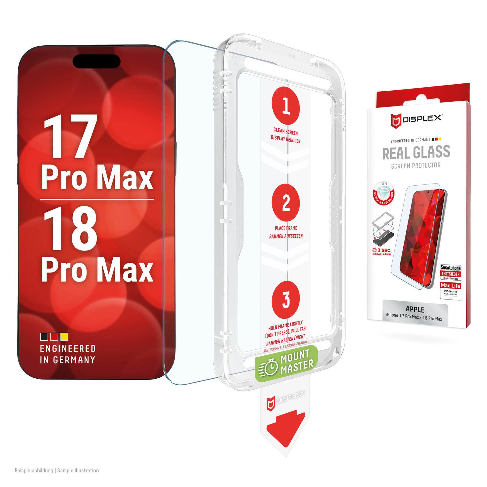Displex Schutzfolie DISPLEX Real Panzerglas (10H, 2D) iPhone 18 Pro Ma