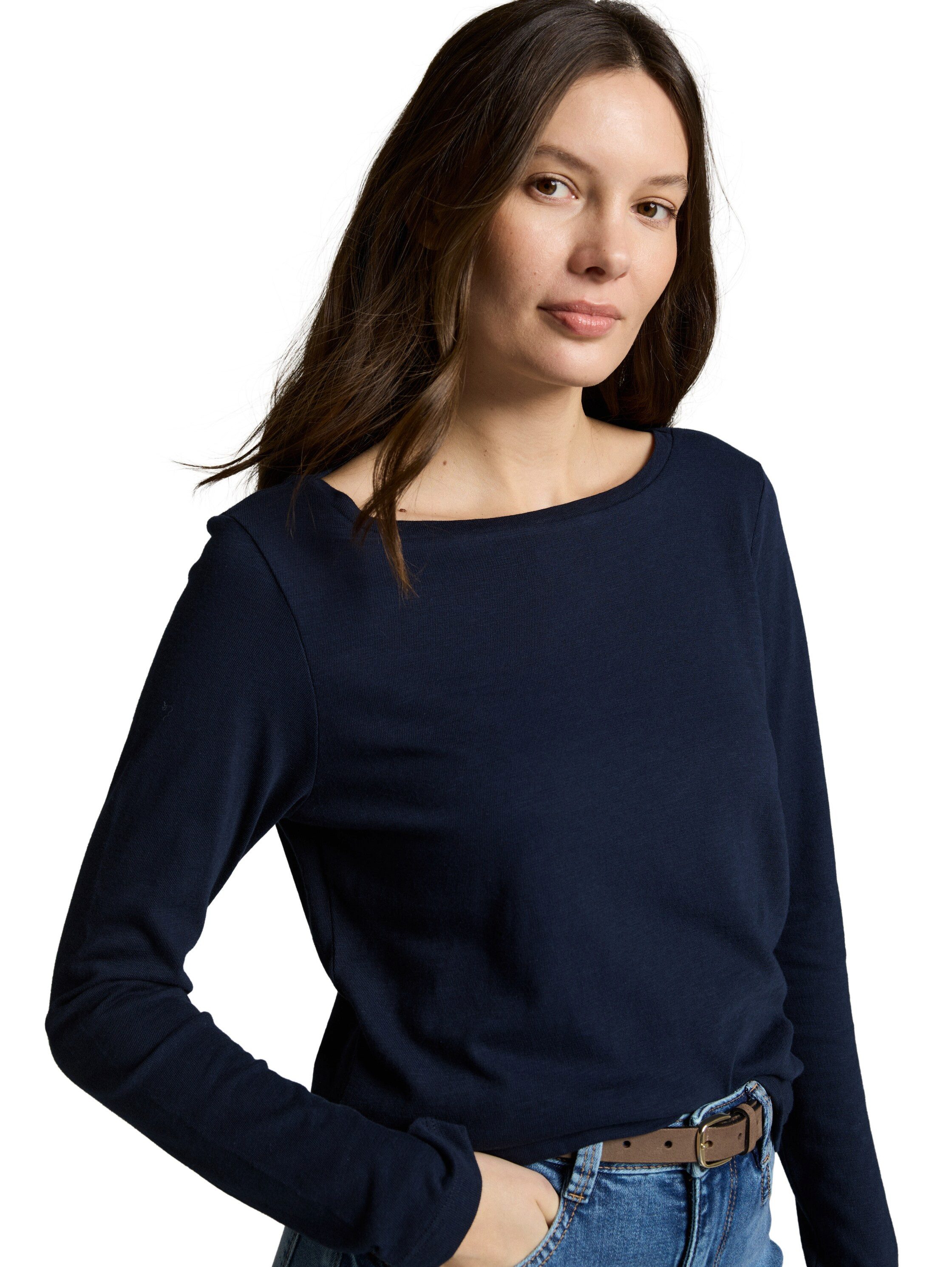 TOM TAILOR Langarmshirt unifarben günstig online kaufen