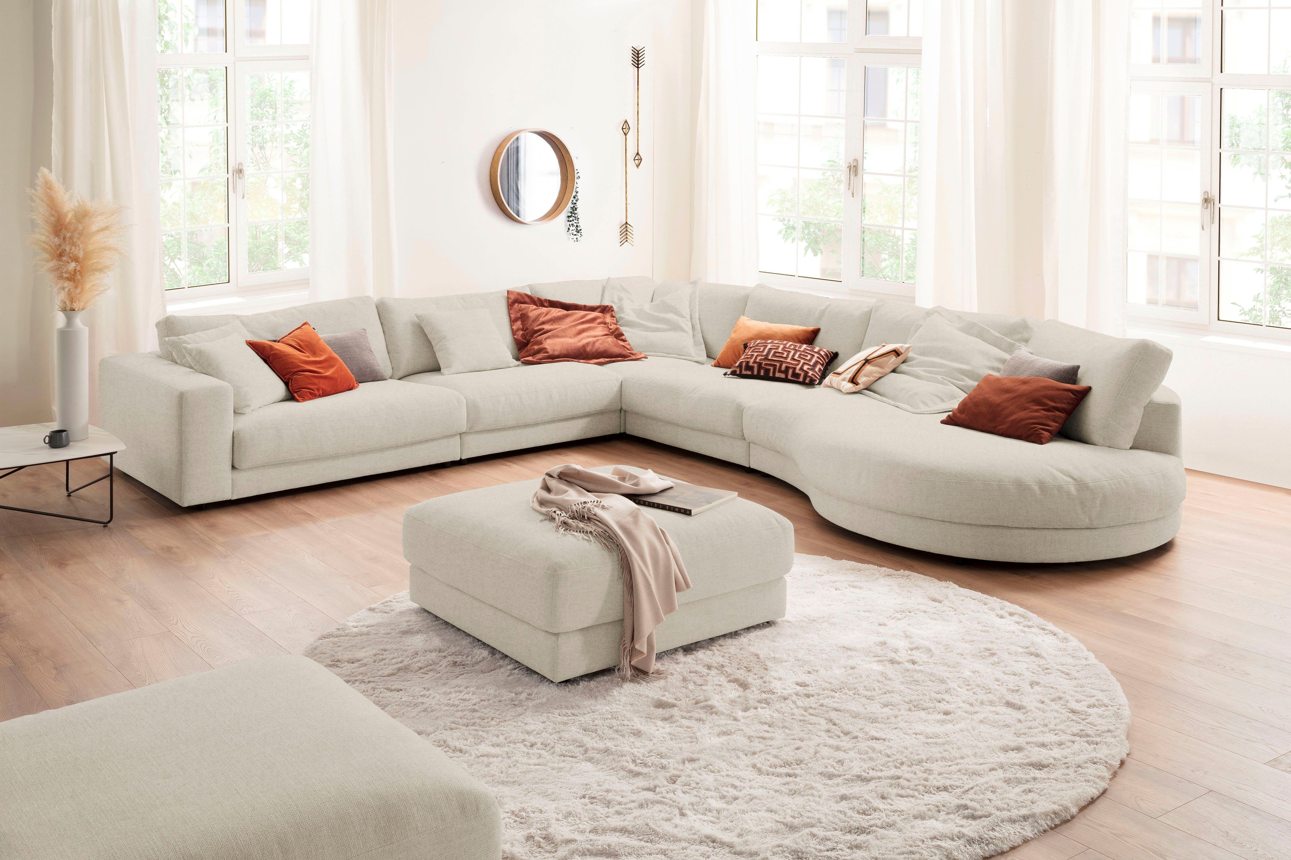3C Candy Ecksofa Enisa II, bequem und komfortabel, Mega Familiensofa, L-Form, incl. 3 Flatterkissen, wahlweise mit Flecken-Schutz-Bezug Easy care