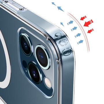 Gravizone Smartphone-Hülle MagSafe Hülle Case für Apple iPhone 12 13 14 Pro Max Mini Transparent