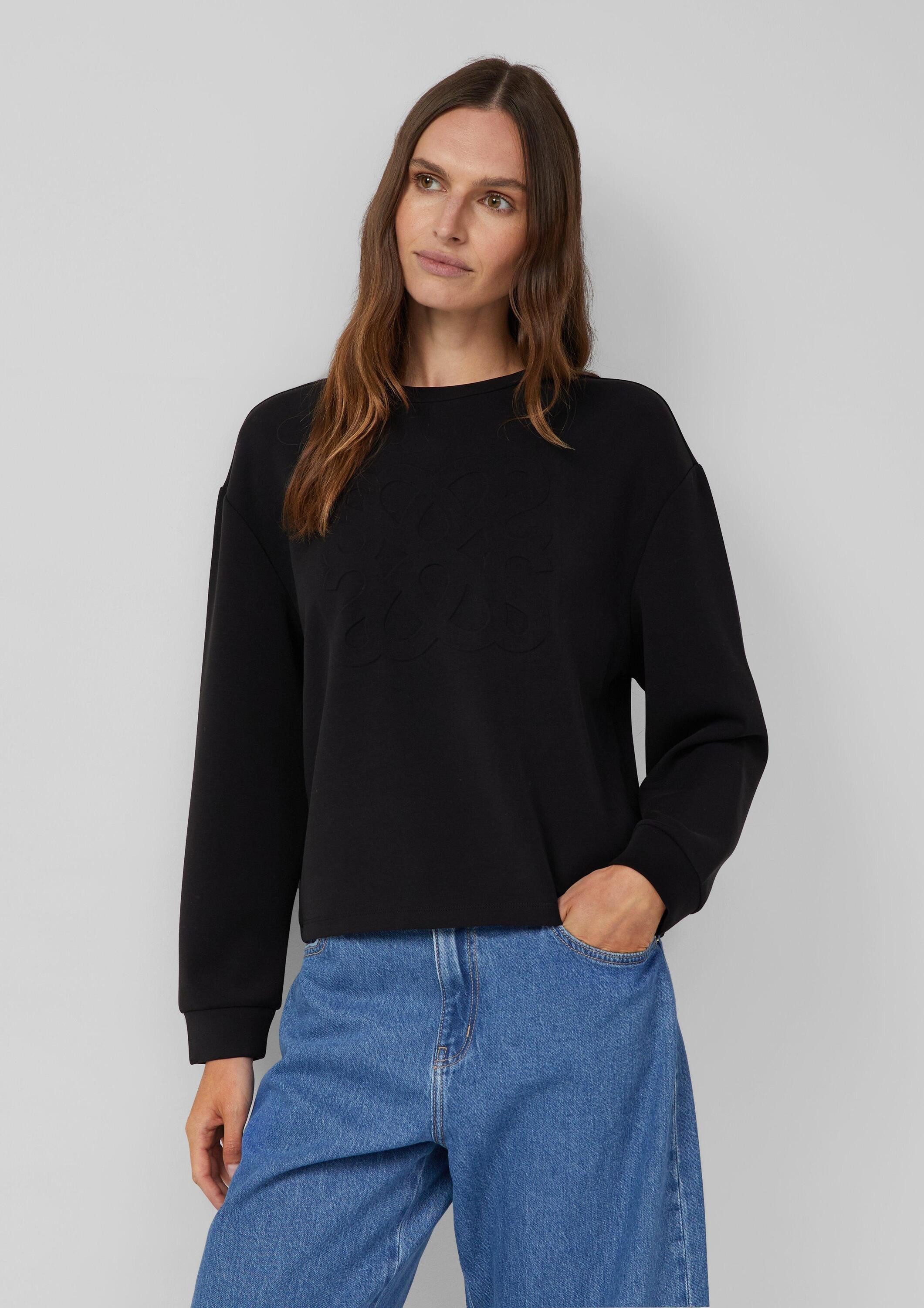 s.Oliver Sweatshirt Sweatshirt Scuba-Sweatshirt im Relaxed Fit mit Prägung günstig online kaufen