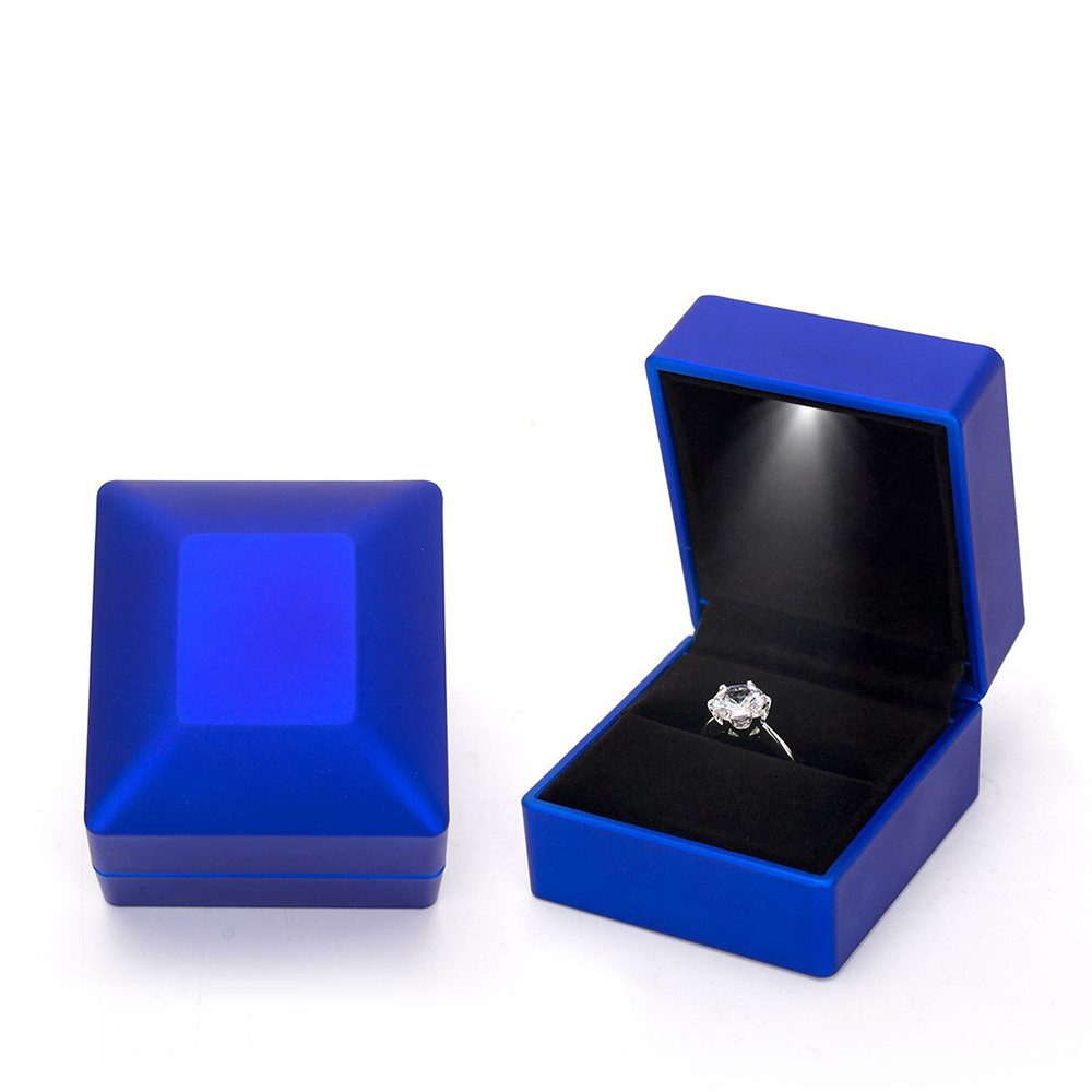 Minicloss Schmuckkasten LED Valentinstag Ringschachtel Ring Samt Schmuck Etui Verlobung – Bild 2 von 4