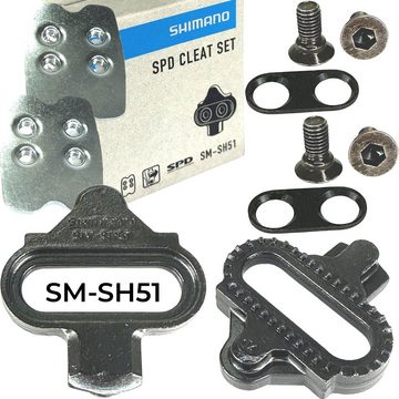 Shimano Fahrradkurbel Shimano SPD MTB Pedal Cleats Set SM-SH51 schwarz (mit Gegenplatte)