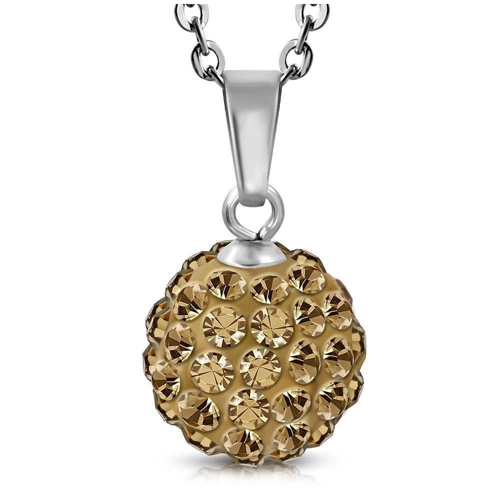 BUNGSA Ketten-Set Kette Ferido Kristallkugel Silber aus Edelstahl Unisex  (1-tlg), Halskette Necklace
