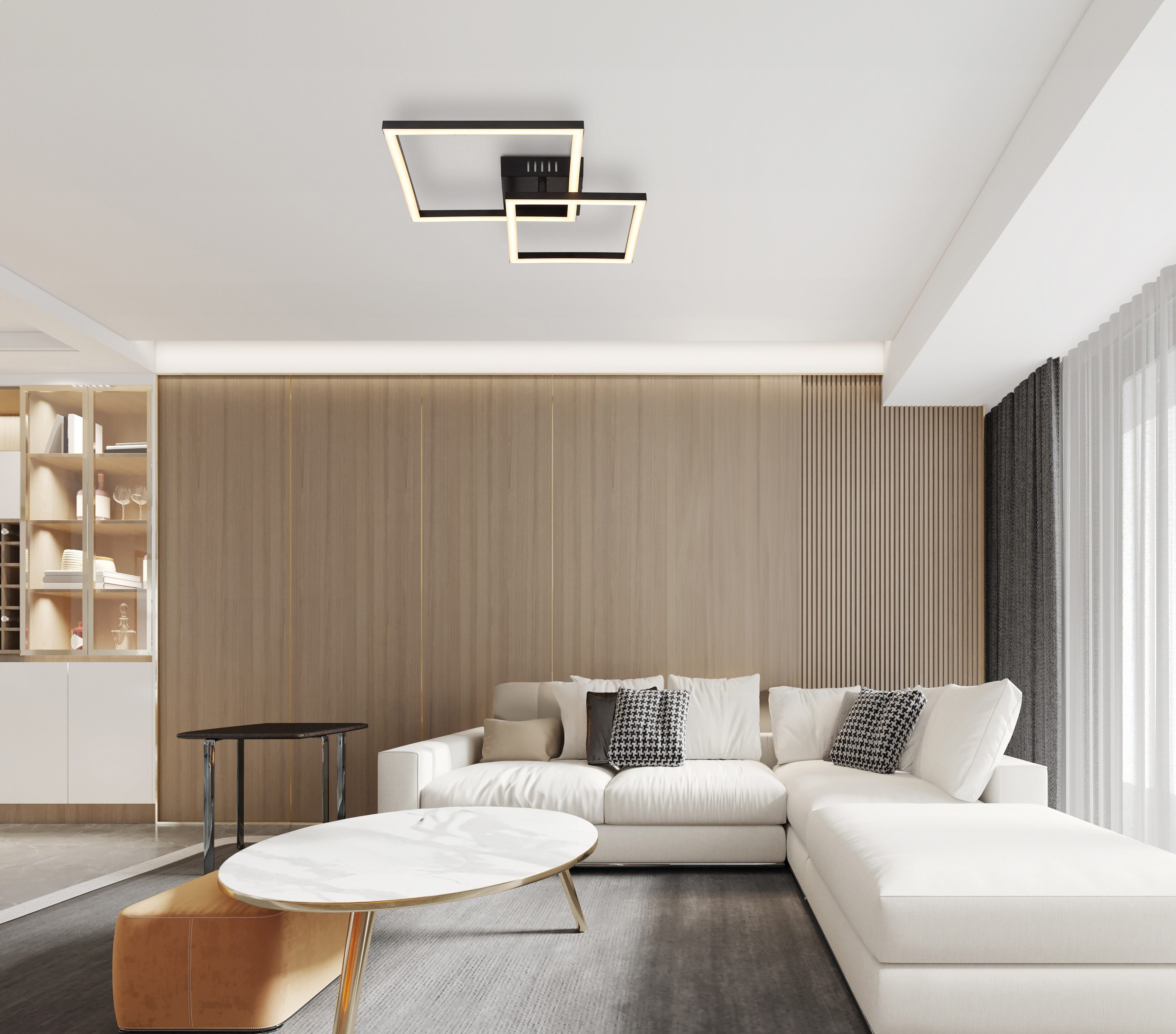 GLOBO LIGHTING LED Deckenleuchte TYLER, LED fest integriert, Warmweiß, Deckenlampe/Wohnzimmer/Schlafzimmer/modern