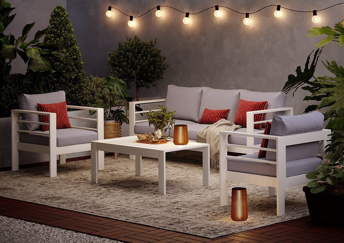 MeXo Gartenlounge-Set Gartenmöbel Set 4-5 Personen günstig online kaufen