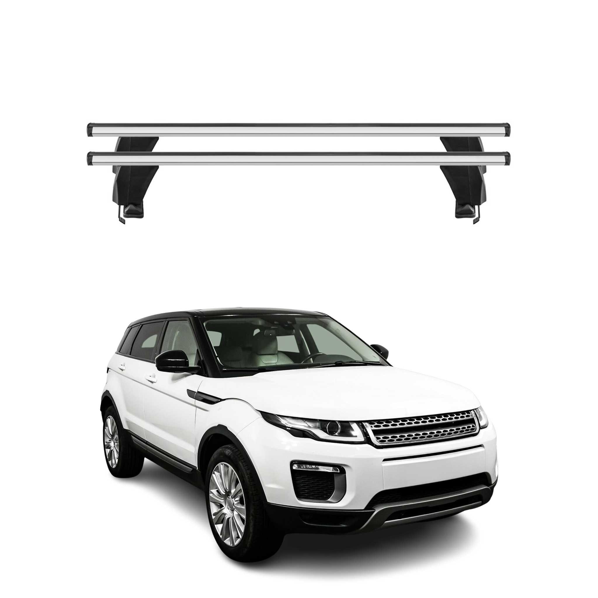 OMAC Dachträger Menabo Grundtäger für Range Rover Evoque 2011-2018 ABE Aluminium Grau (2-St), Wasserbeständig,Abnehmbar,Multifunktional,Leichtgewichtig