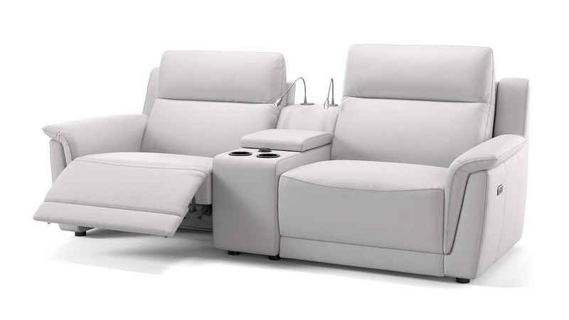 Sofanella Sofa Sofanella - Leder 2-Sitzer Kinosofa MALITO in Weiß M: 232 x 101 cm