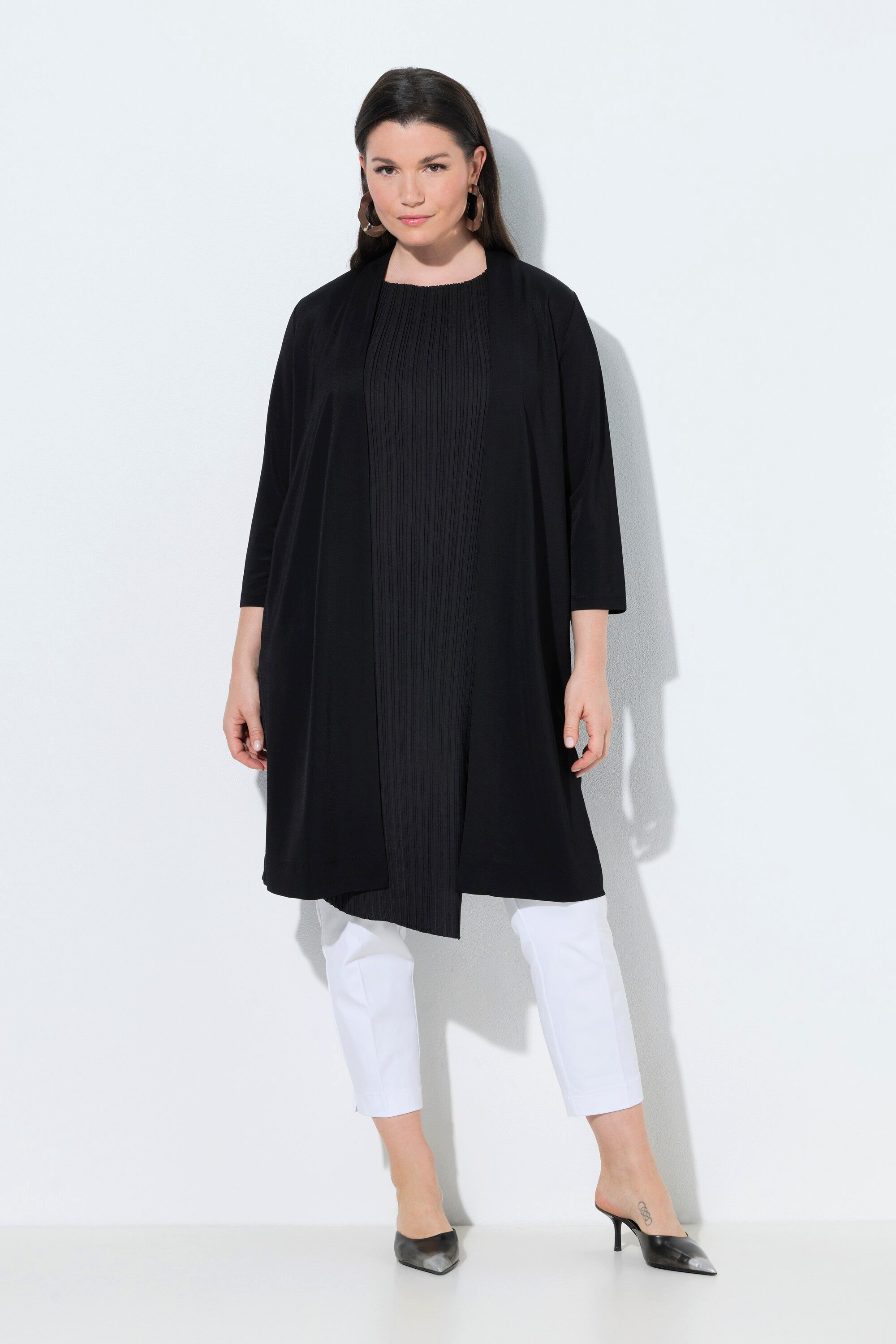 Sommerjacke Slinky-Longjacke Schalkragen 3/4-Arm