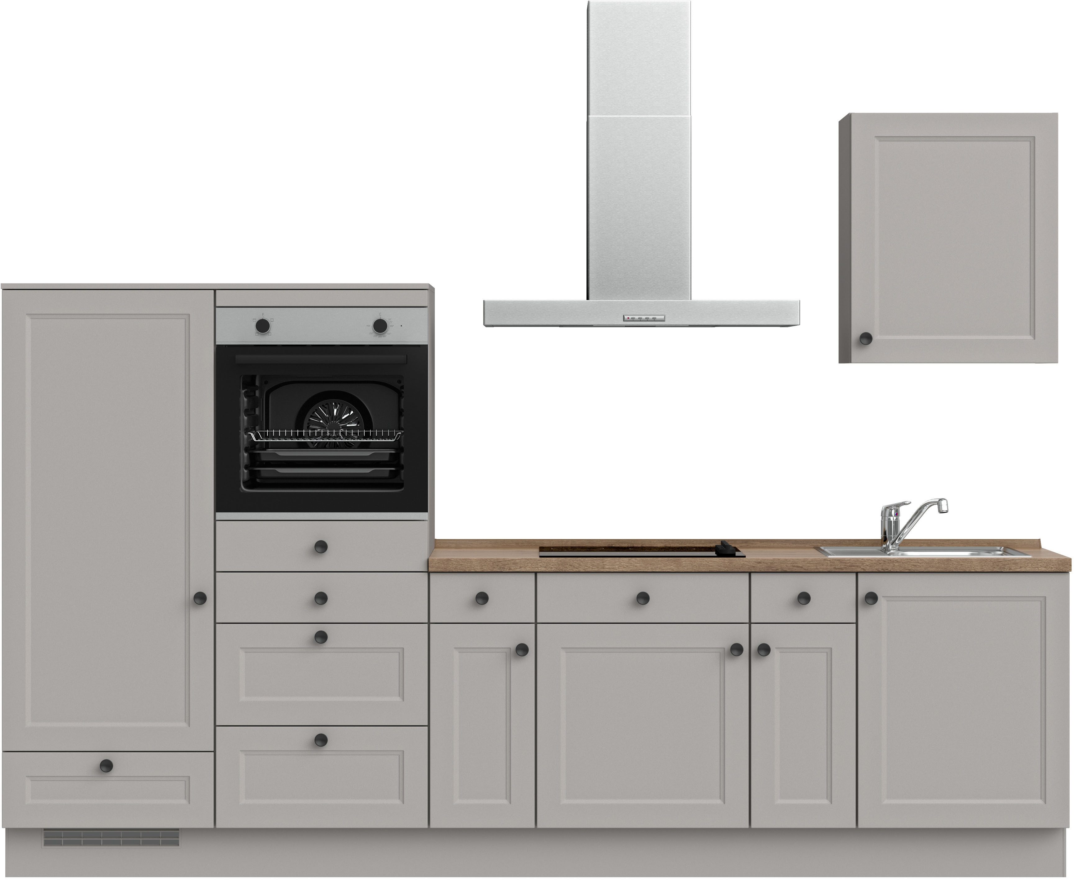 nobilia® Küchenzeile "Cascada I", vormontiert, Ausrichtung wählbar, Breite 300 cm, wahlw. mit E-Geräten