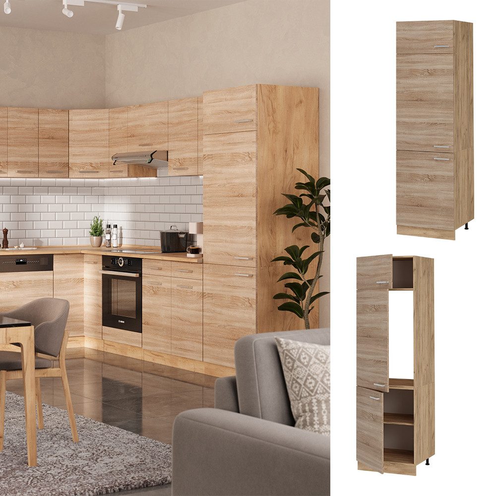 Vicco Kühlumbauschrank R-Line, Sonoma/Goldkraft Eiche, 60 günstig online kaufen