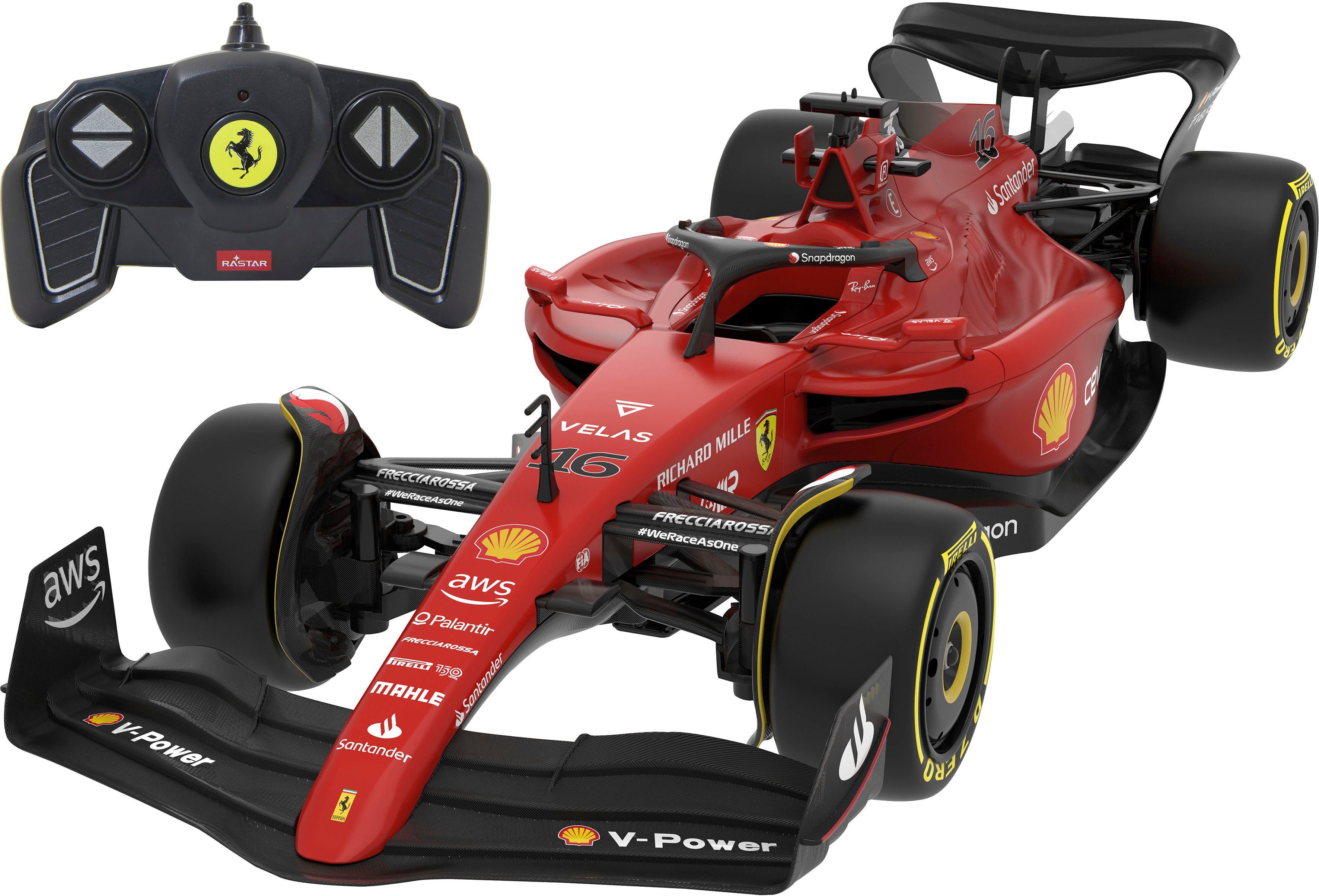 Jamara RC-Auto Deluxe Cars, Deluxe Cars, Ferrari F1-75 1:18, rot - 2,4 GHz