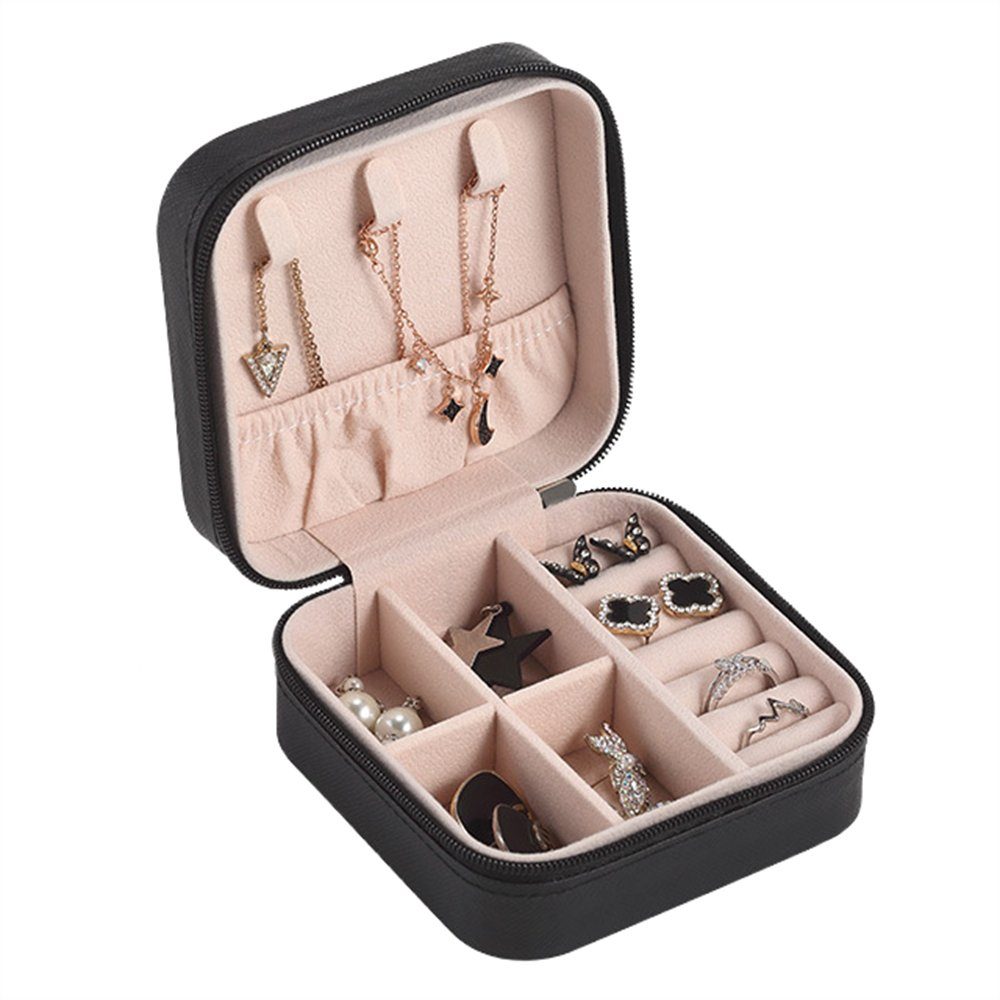 Rouemi Schmuckkasten Schmuck Ring Box, Ohrringe Halskette Armband Lagerung Schmuckschatulle Schwarz | Schmuckkästen
