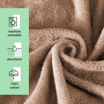 HOMELEVEL Unisex-Bademantel Badeponcho Unisex aus 100% Baumwolle für Erwachsene mit Kapuze, Baumwolle