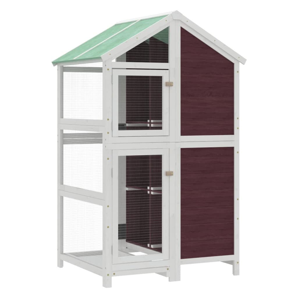 vidaXL Voliere, Mokka 97x81x152 cm Massivholz Kiefer