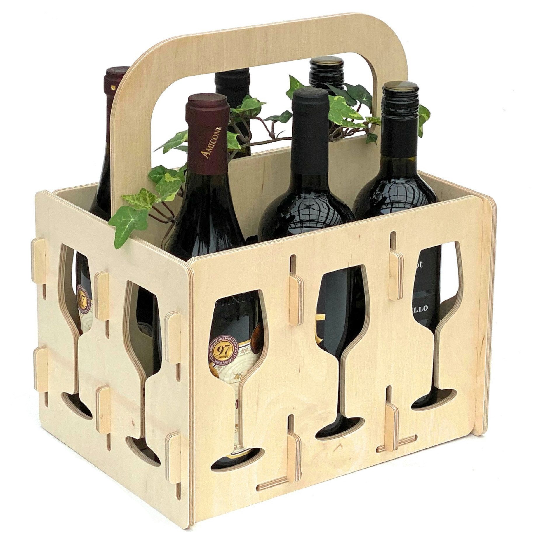 DanDiBo Weinflaschenhalter Weinträger Holz 6 Flaschen Flaschenträger 96142, günstig online kaufen