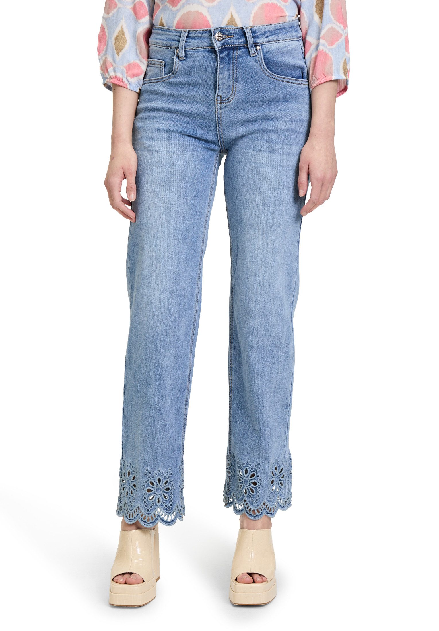 Stretch-Jeans Cartoon Damen Stretch-Jeans mit Stickerei