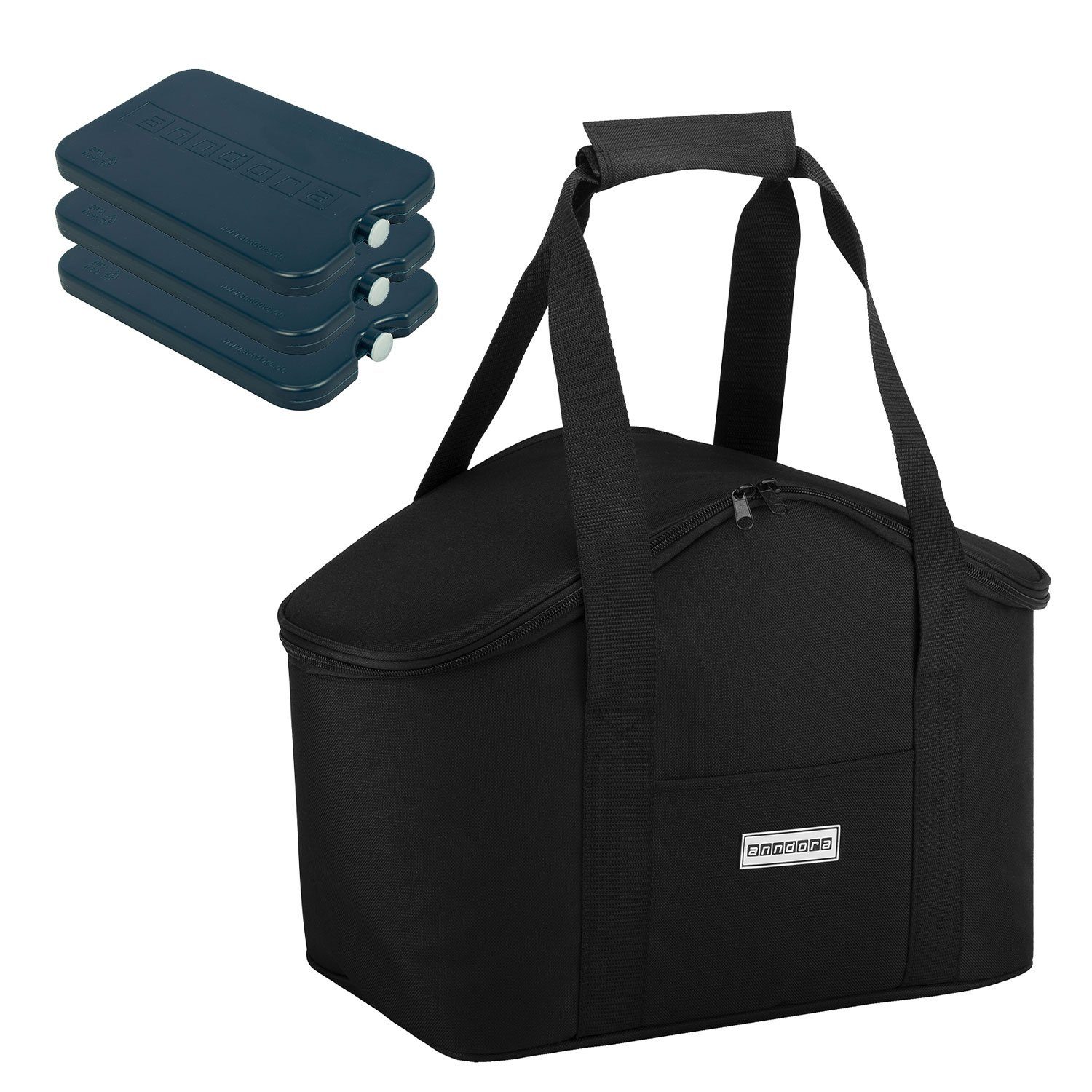 Picknickkorb Kühltasche mit Tragegriff + 3 Kühlakkus