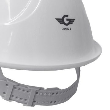 GUARD 5 Schutzhelm Arbeitshelm - BAU-Helm mit 6-Punkt-Gurtband - (Art.22-80BR)