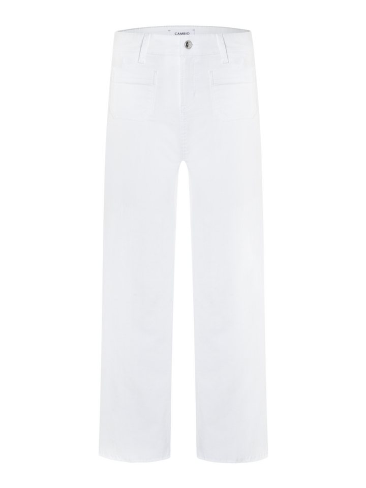 Cambio Stretch-Hose weiß,Casual,Baumwolle,Unifarben,Regular Fit,Mittel