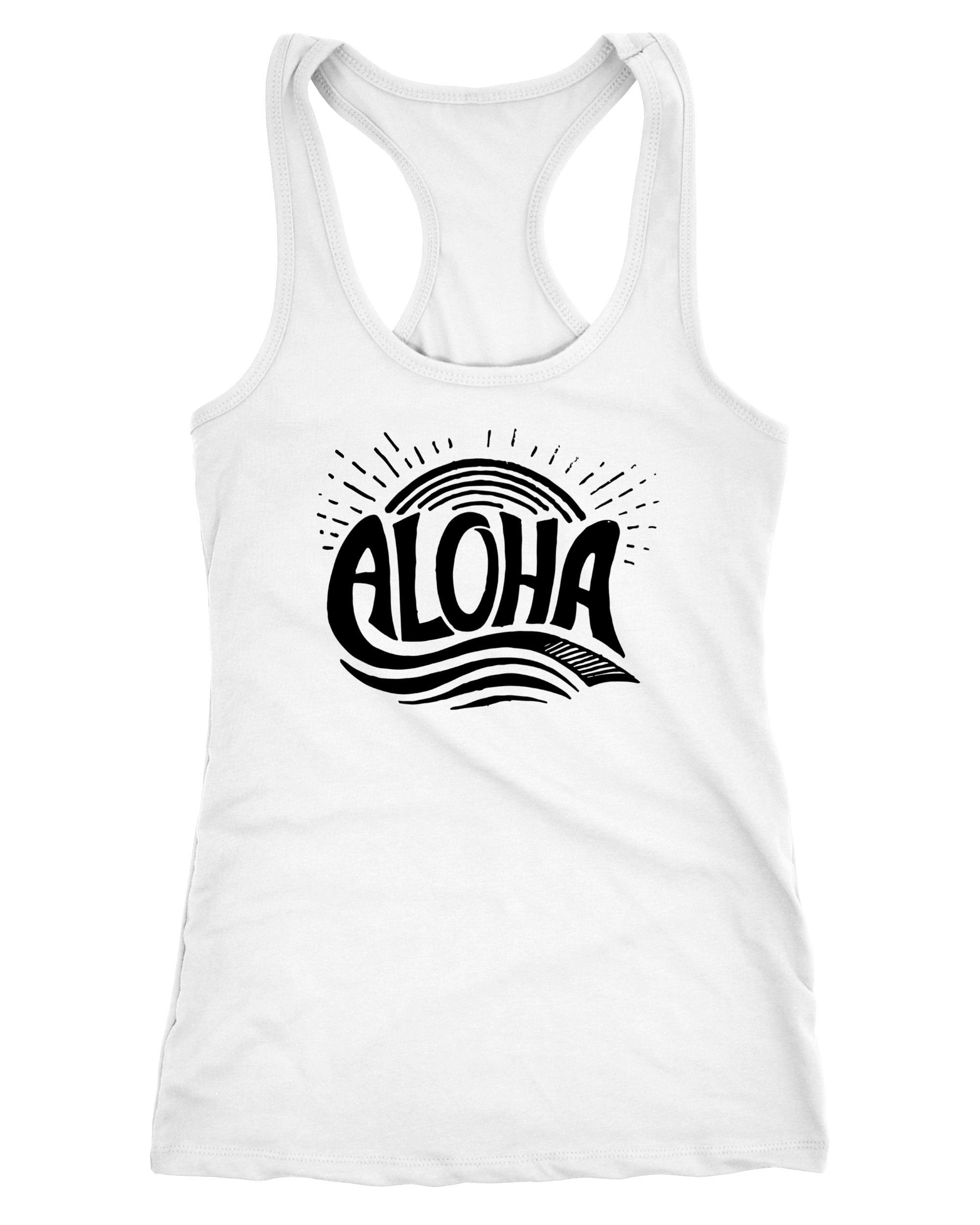 Tanktop Damen Tank-Top Aloha Wellen Surfing Sommer Racerback Neverless®