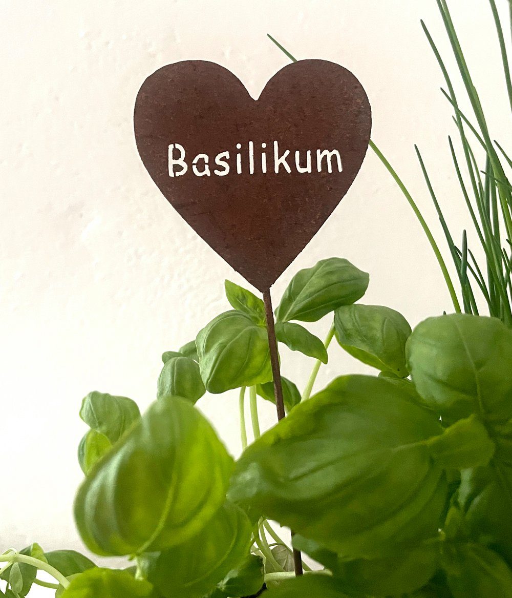 LB H&F Lilienburg Gartenstecker 8er SET Kräuterstecker Kräuterschilder Topfstecker Kräuter (beschriften Pflanzen Stecker Kräutertopf Gartenkräuter Küchenkräuter Deko Metall Roststecker Gartendeko Gartenstecker ROST HERZ, Kräuteretiketten Pflanzschilder Kräuterstäbchen Etiketten) Edelrost Pflanzenstecker Pflanzetiketten Pflanzstecker
