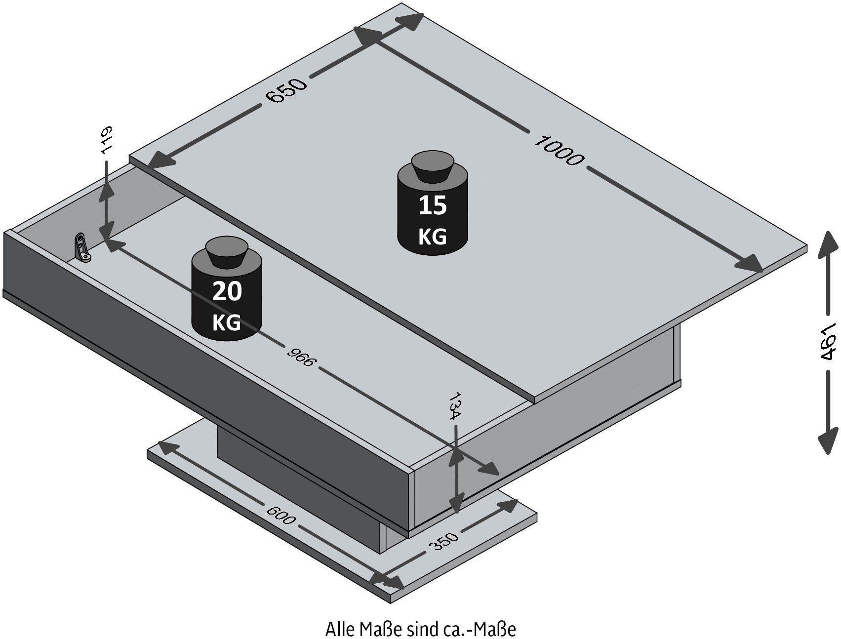 FMD Couchtisch Avola, 100 Breite cm