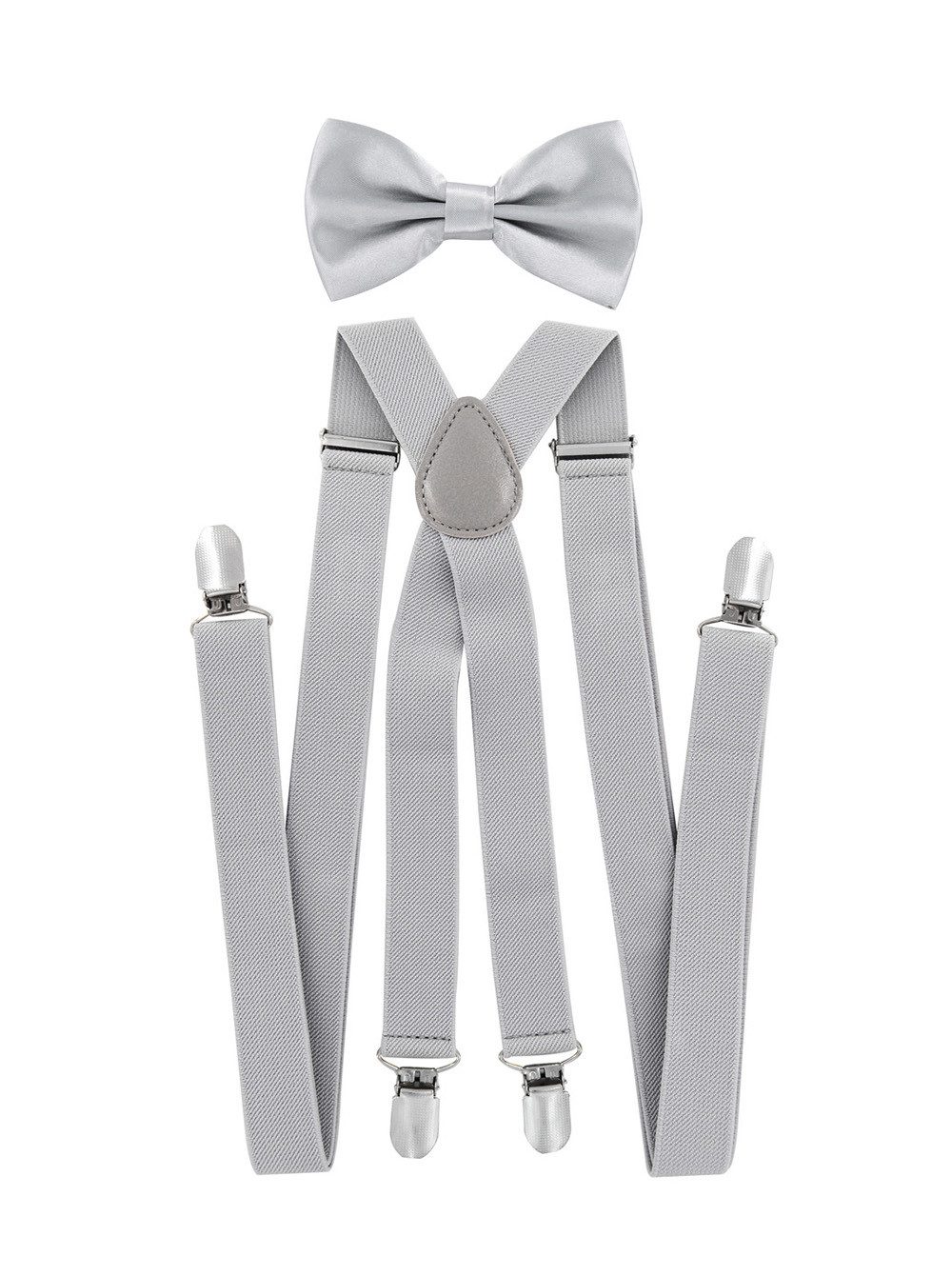 axy Подтяжки Herren Подтяжки mit Fliege Set (2-St., 2er Set) 4 Stabile Clips X-Form 2,5cm Breit verstellbar und elastisch