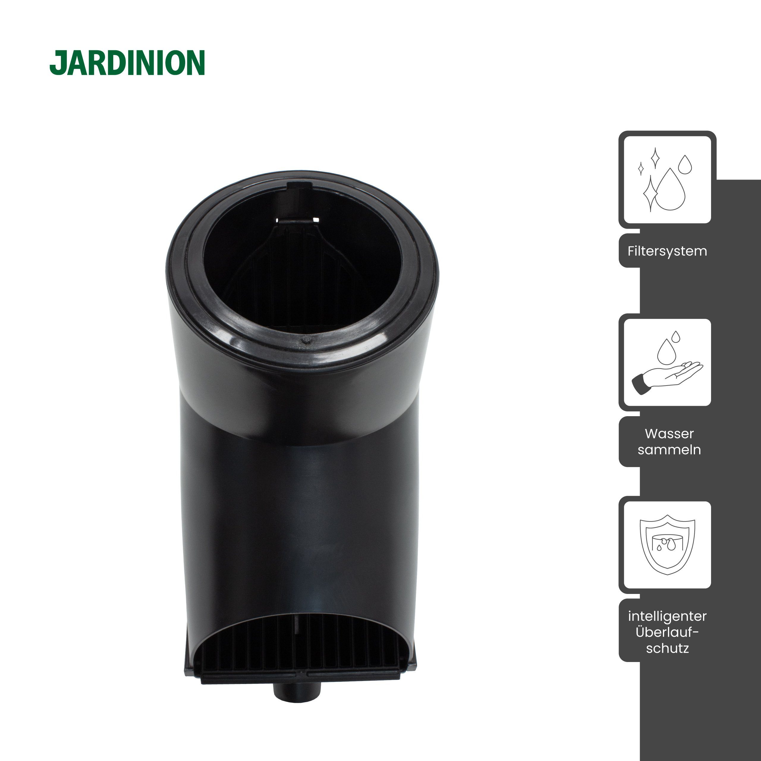 Jardinion Regenfallrohr, (Laubsieb, Laubschutz, Regenwasserfilter, Fallrohr Regensammler, Regenauffang), Laubabscheider, Regenwassersammler für Fallrohr Durchmesser