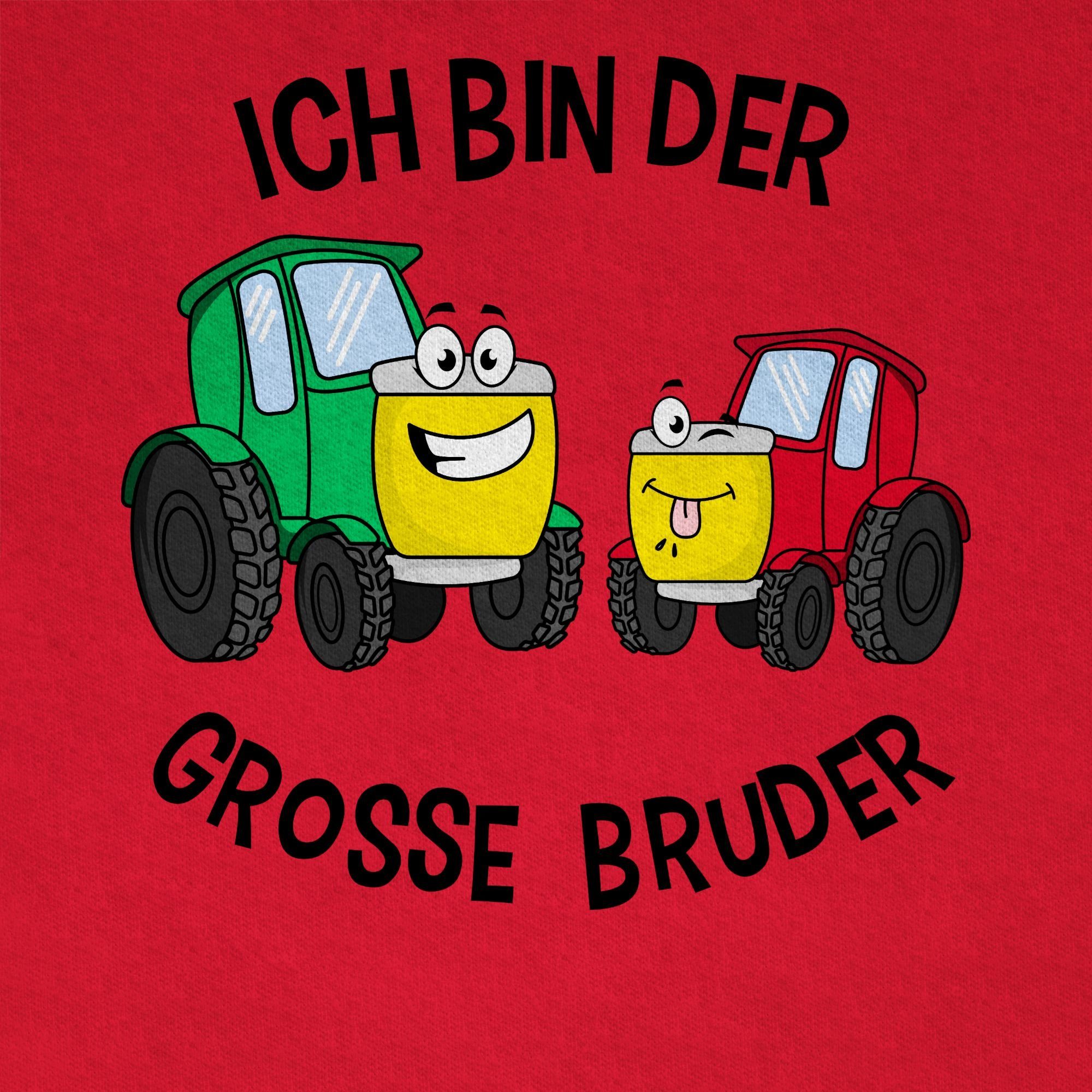 der Rot T-Shirt Großer Ich Bruder Bruder Traktor grosse Shirtracer bin 3