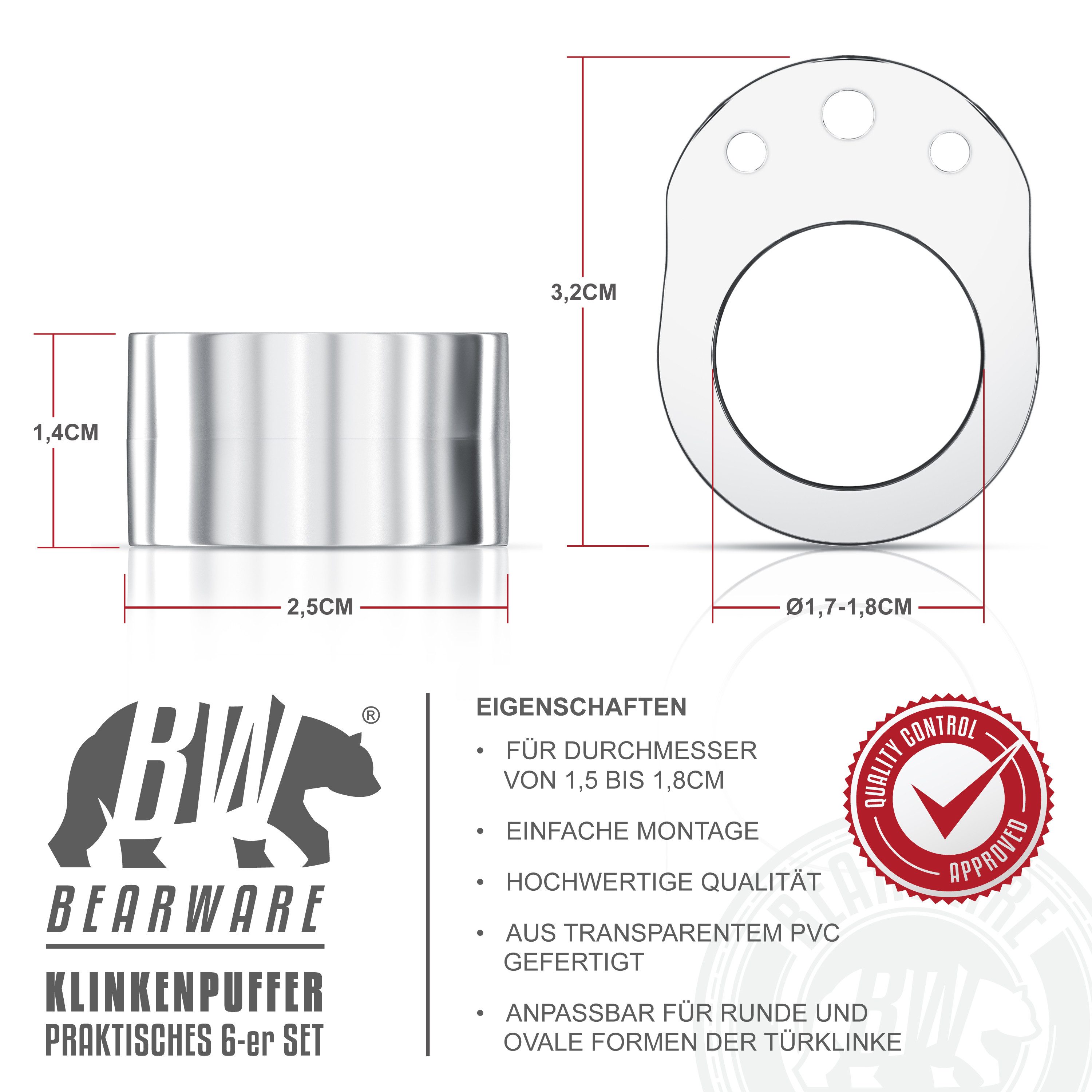 BEARWARE Wandtürstopper (Spar-Set, 6 St), Türklinkenpuffer, Türgriffpuffer, günstig online kaufen