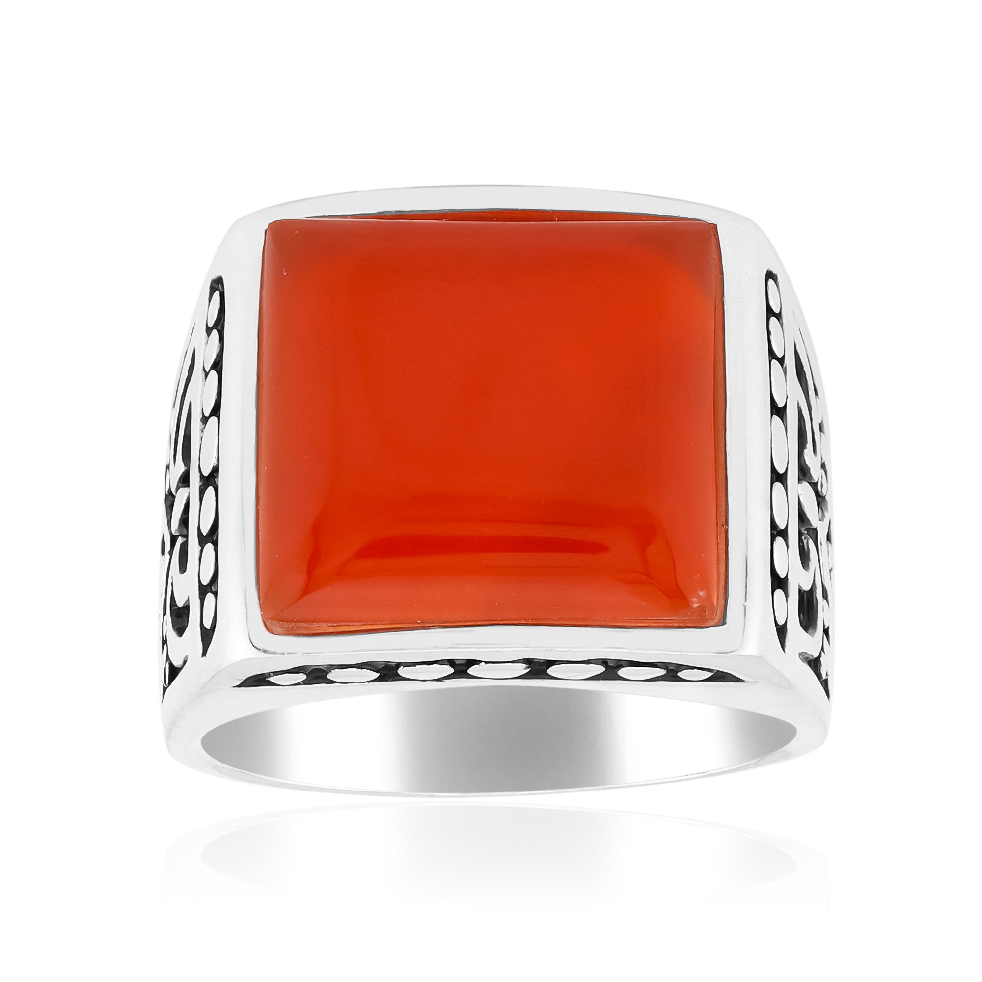 Cavill Solitärring Brasilianischer Karneol Silber Ring, 7,473 ct (1-tlg)