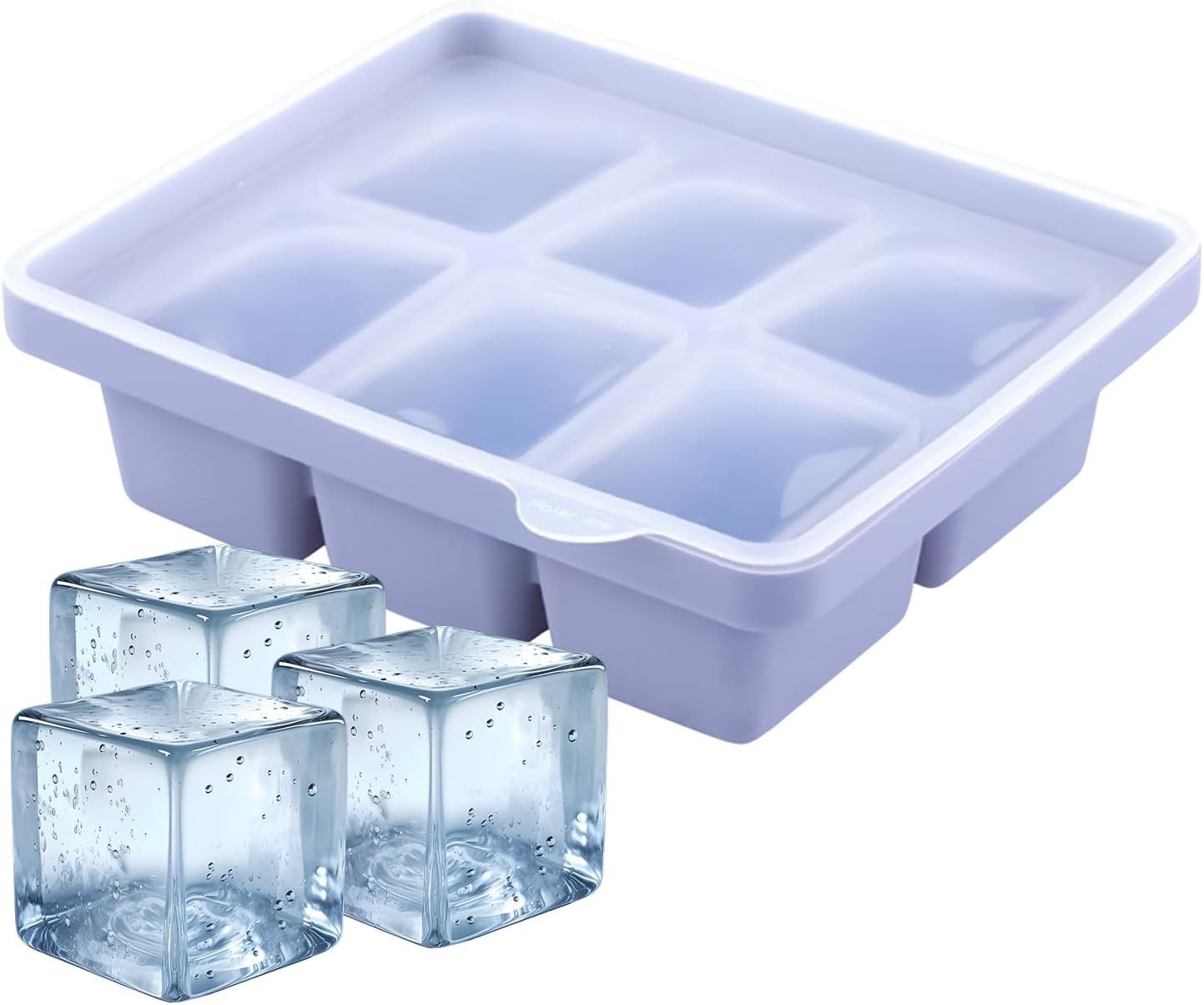 FELIXLEO Kühlpad Silikonform mit Druckdesign löst Eiswürfel schnell ohne Verbiegen, 1-tlg.