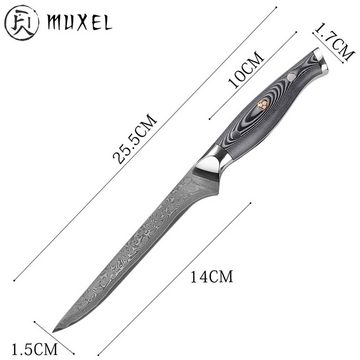 Muxel Ausbeinmesser Ausbeinmesser, Damaststahl, Stechmesser und Filetiermesser Ein Schmuck