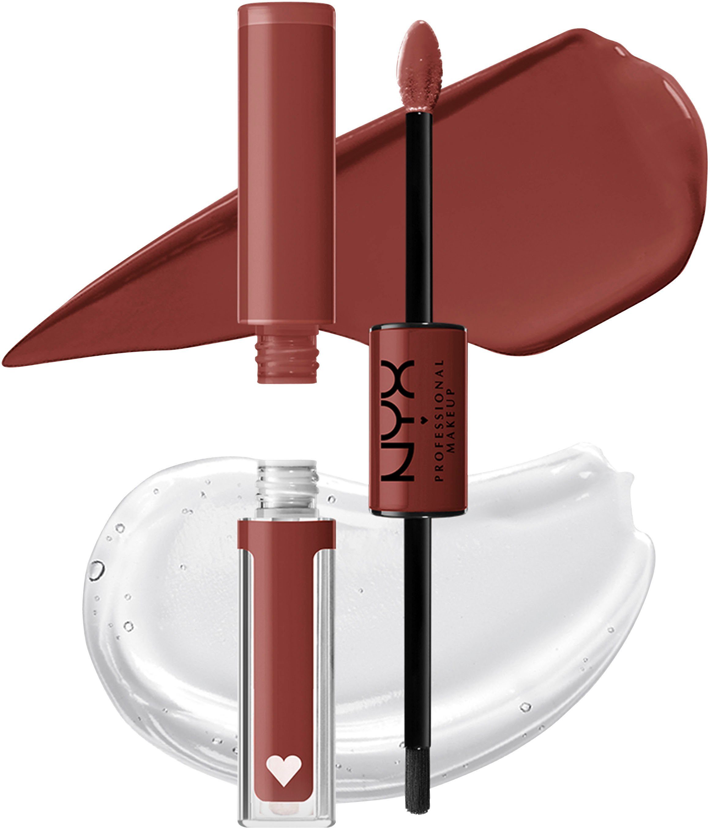 NYX Lippenstift Professional Lip Auftrag Makeup Pusher mit Shine geformtem brown präziser Applikator SHLP06 Shine, Loud High Pigment