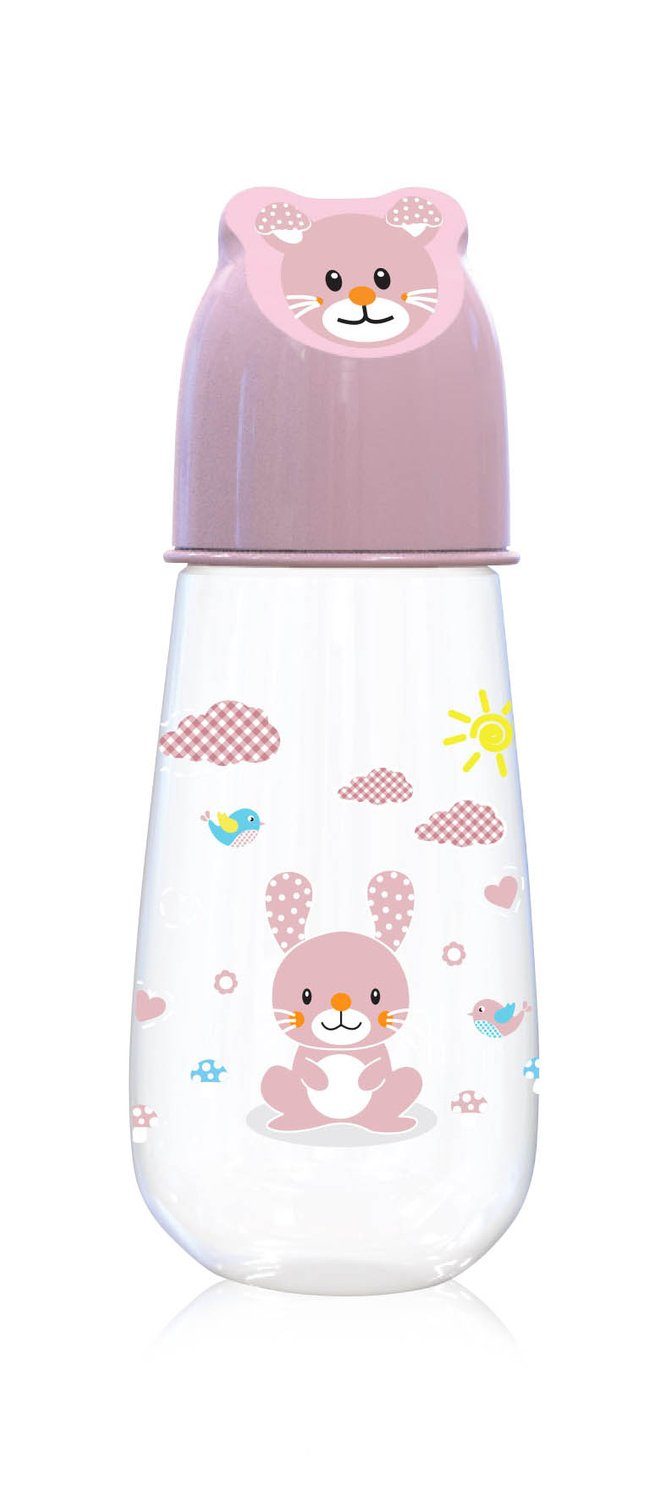 Baby Care Babyflasche Geburt ab 125 Babyflasche Silikonsauger ml rosa 0+, der Größe Motivdeckel