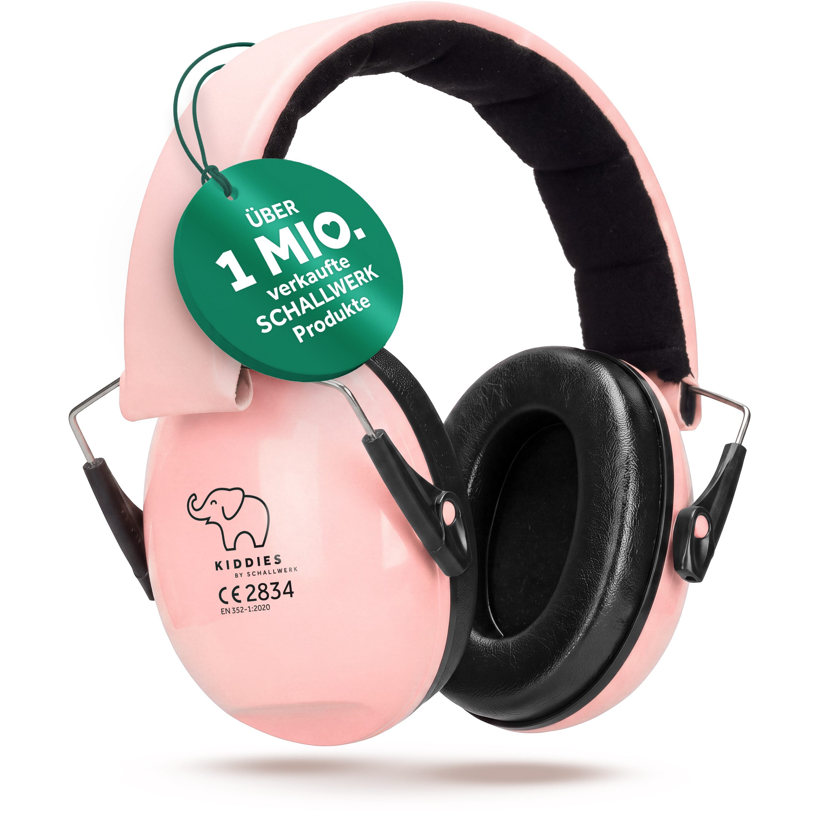 Schallwerk Kapselgehörschutz Kiddies Gehörschutz Kinder, Lärmschutz Ohrenschützer bis 16 Jahre, (Ohrenschutz für Kinder & Jugendliche, stufenlos größenverstellbar, faltbar), SNR 28 dB