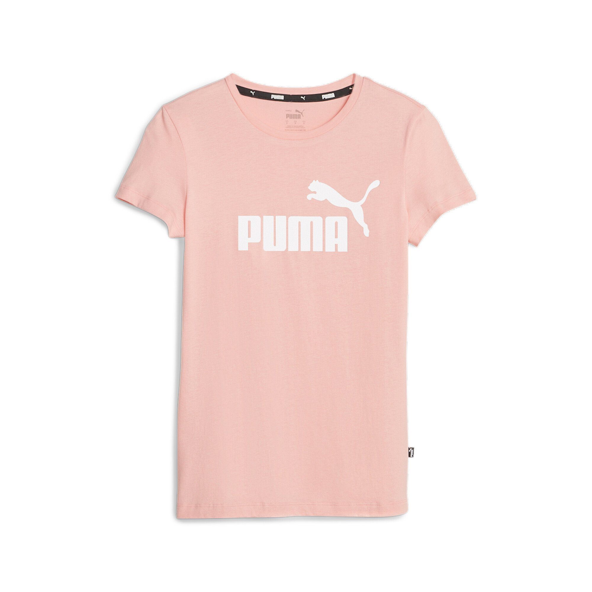 Essentials+ T-Shirt Damen Pink Smoothie T-Shirt Logo Metallic PUMA Peach