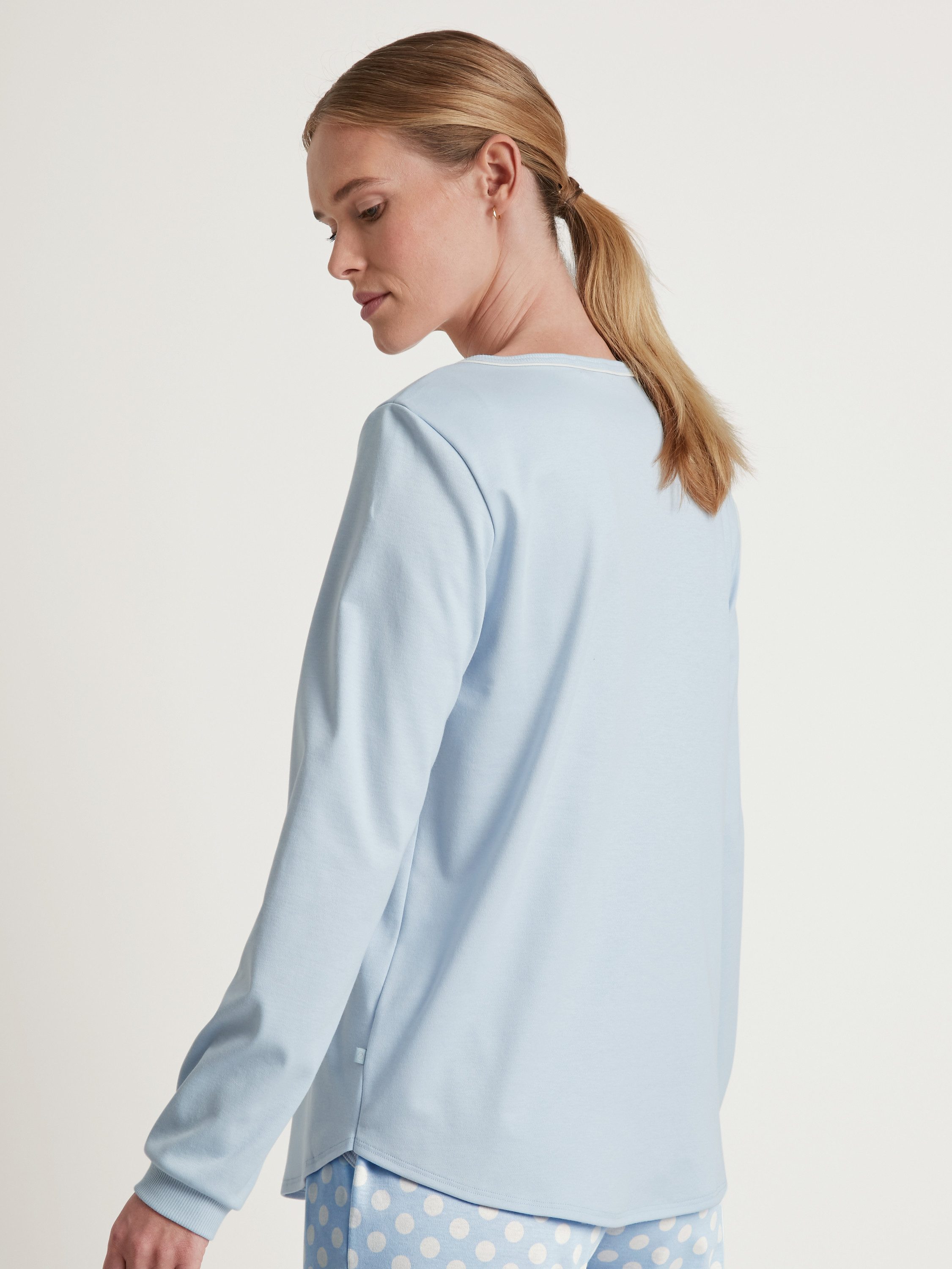CALIDA Langarmshirt Favourites Cats Damen (1-tlg) aus 100% dicker Baumwolle