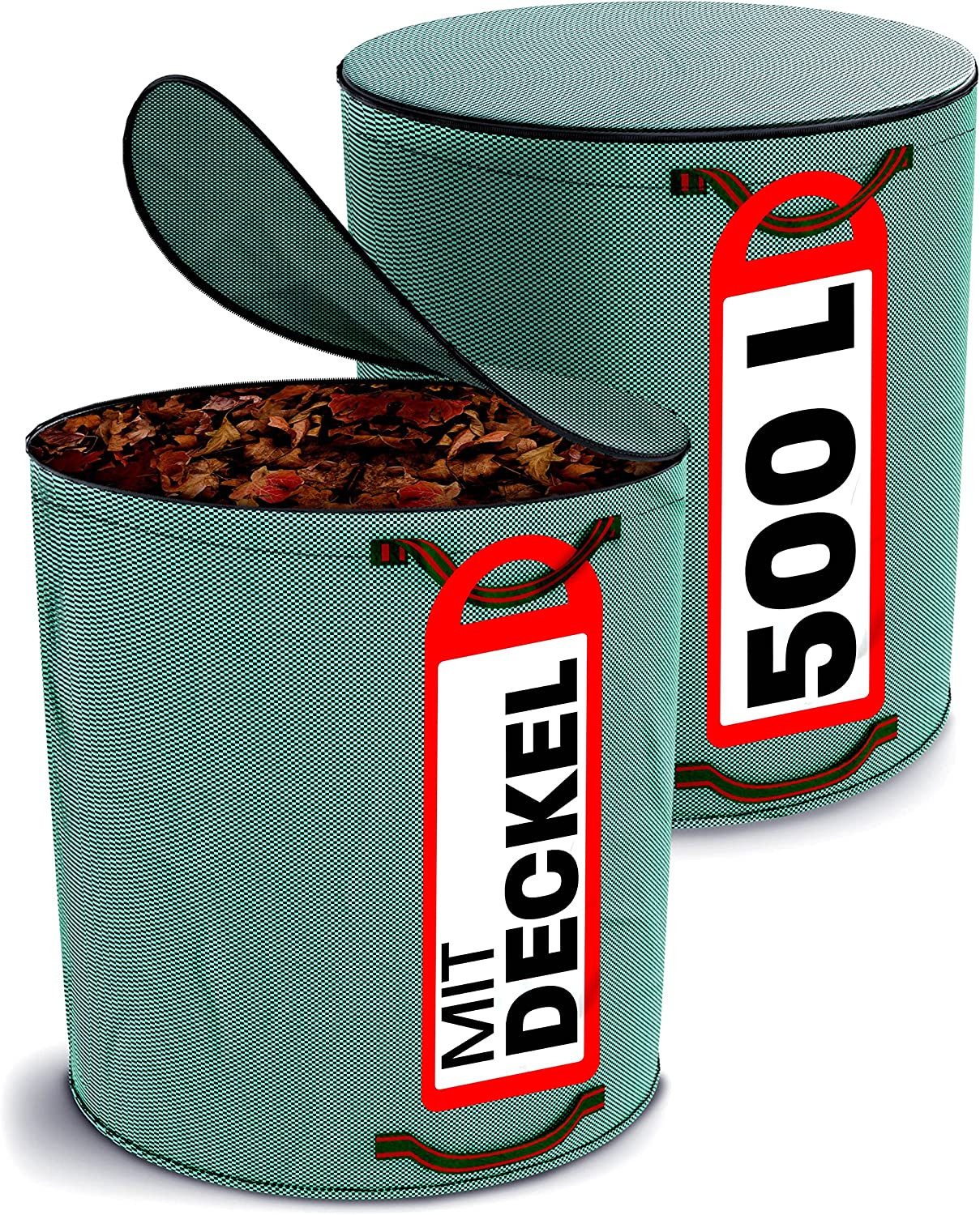 Praknu Gartenbox 2er Gartensack Set mit Deckel 500L - XXL Groß - 4 Reißfest günstig online kaufen