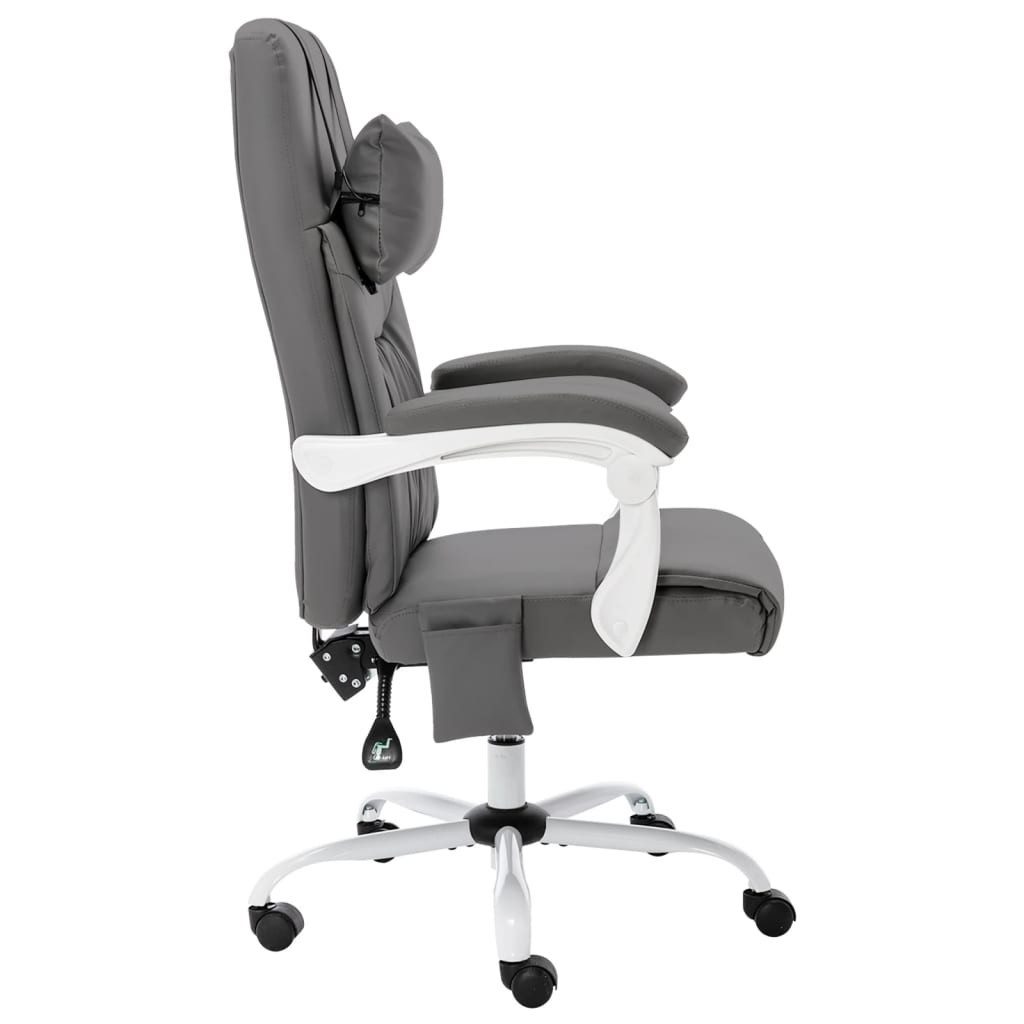 vidaXL Bürostuhl Massage-Bürostuhl Grau Kunstleder (1 St)