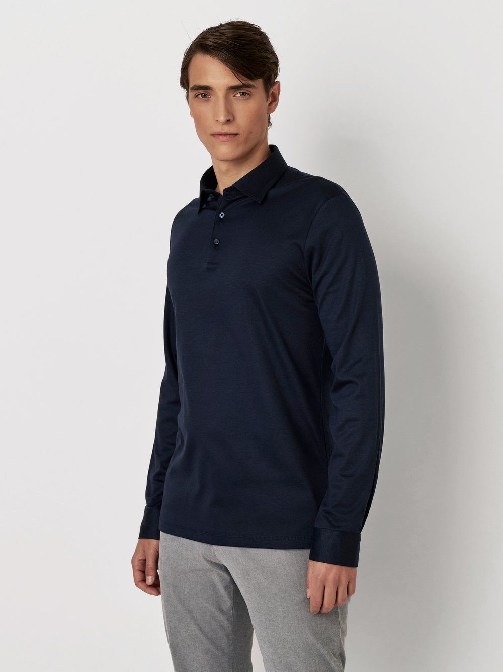 DESOTO Langarm-Poloshirt Jerseypolo Essential Kent langarm Flexibler Stretc günstig online kaufen