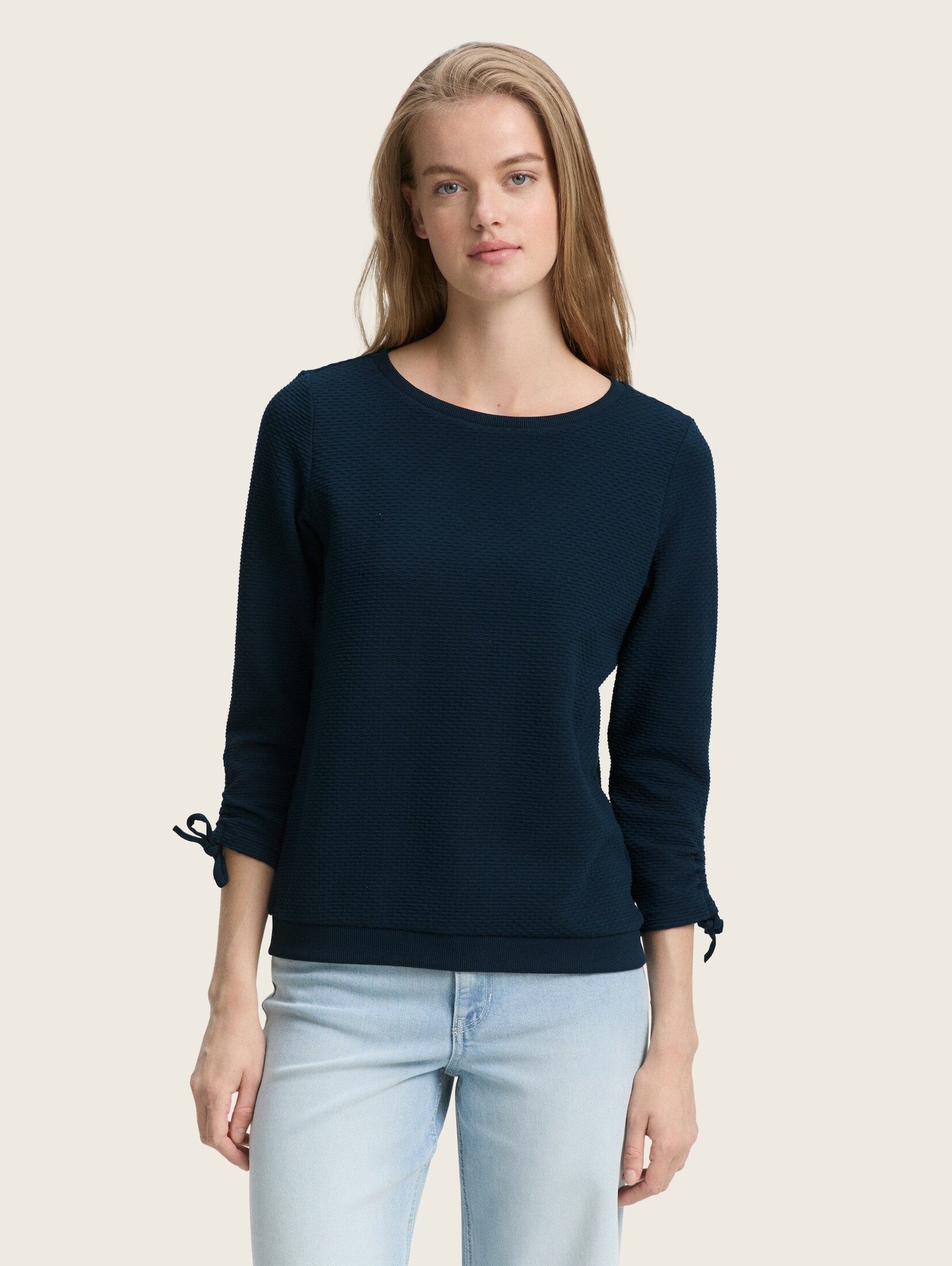 TOM TAILOR Denim Sweatshirt Strick & Sweatshirts Sweatshirt mit Raffärmeln günstig online kaufen