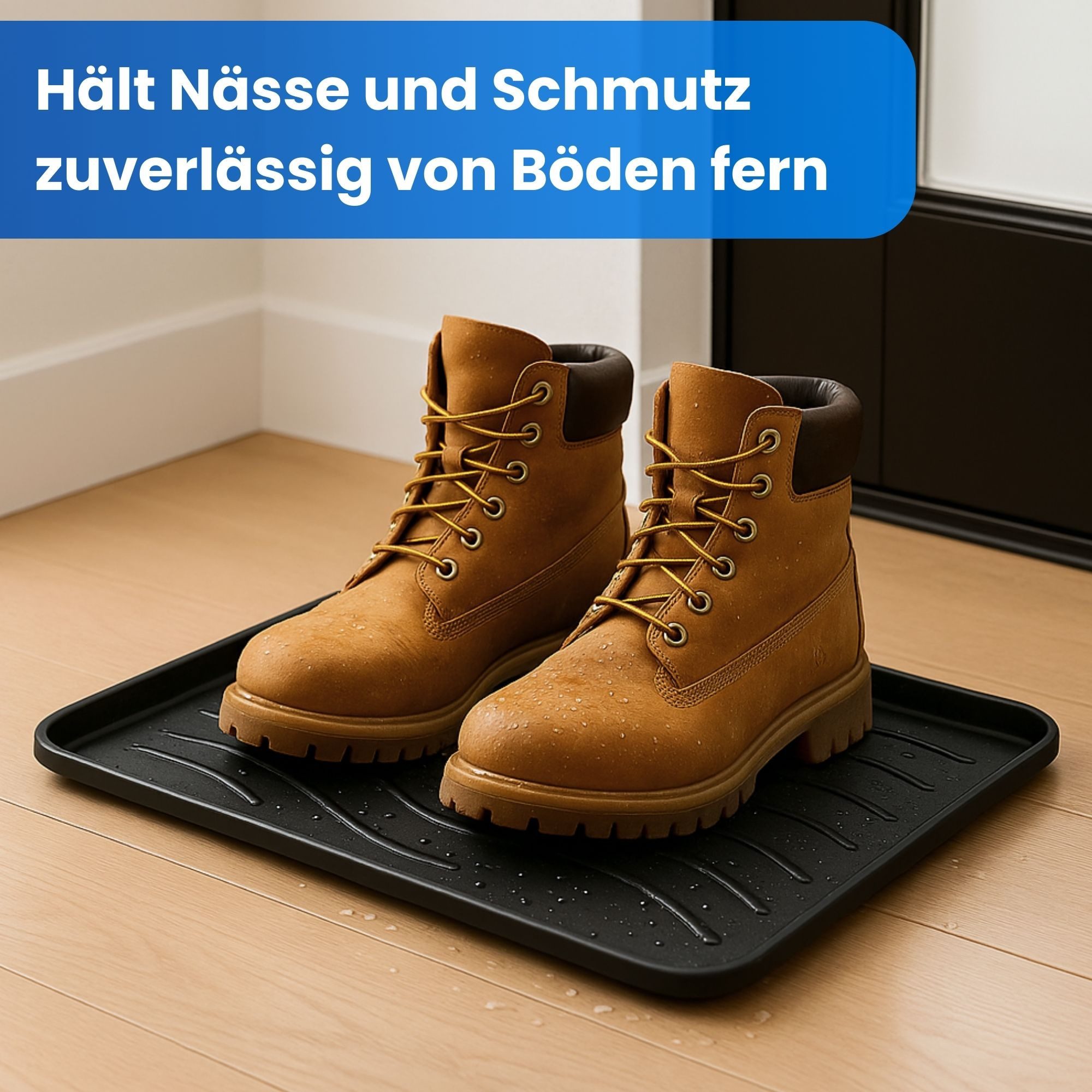 Bestlivings Schuhabtropfschale mit 2,5 cm hohem Rand (2-tlg., 38x38x2,5 cm), je nach Schuhgröße für 1-2 Paar Schuhe geeignet, robust, wasserfest – Bild 4 von 5