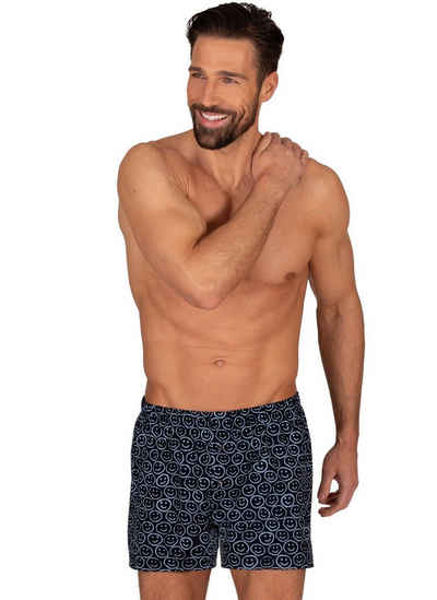 Trigema Boxershorts TRIGEMA Boxer-Shorts mit freundlichem Smiley-Muster (1-St)