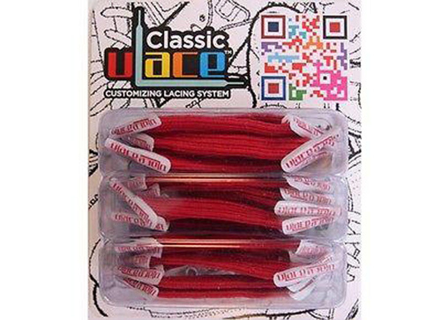 U-Laces Schnürsenkel Classic 18 Stück - elastische Schnürsenkel mit Wiederhaken Maroon