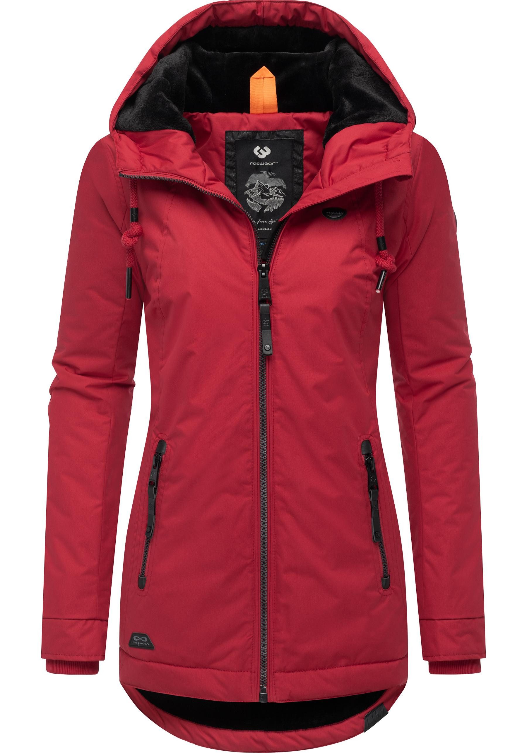 Ragwear Winterjacke Zuzka Winter Wasserdichter Winterparka mit Teddyfleece Innenfutter