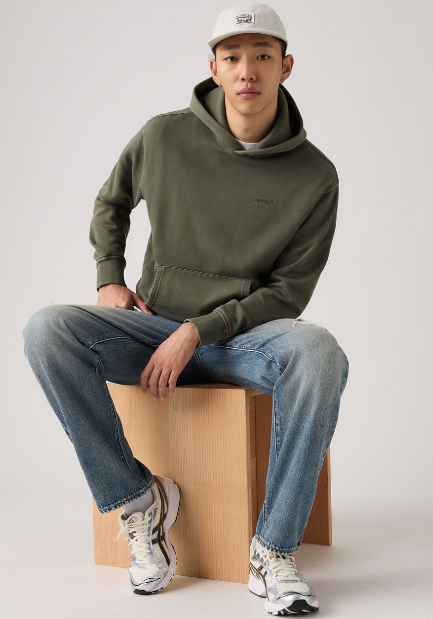 Levi's® Hoodie THE AUTHENTIC HOODIE mit kleiner Ton-in-Ton Logostickerei auf der Brust