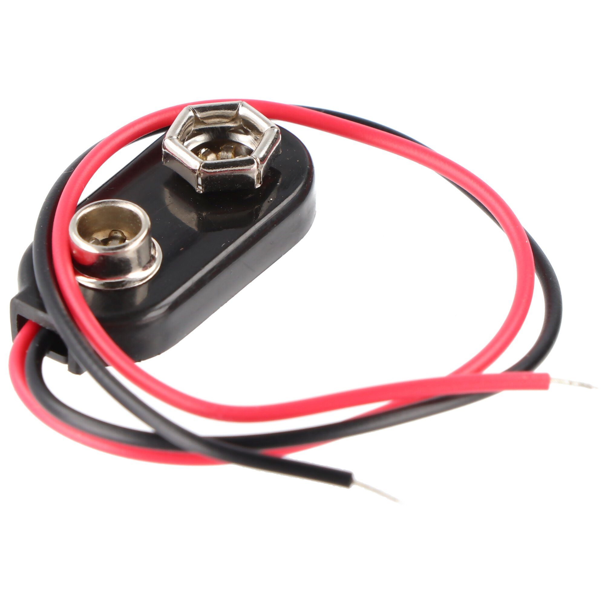 Goobay 1x 9V Block Batteriehalter - lose Kabelenden, wasserabweisend Batterie