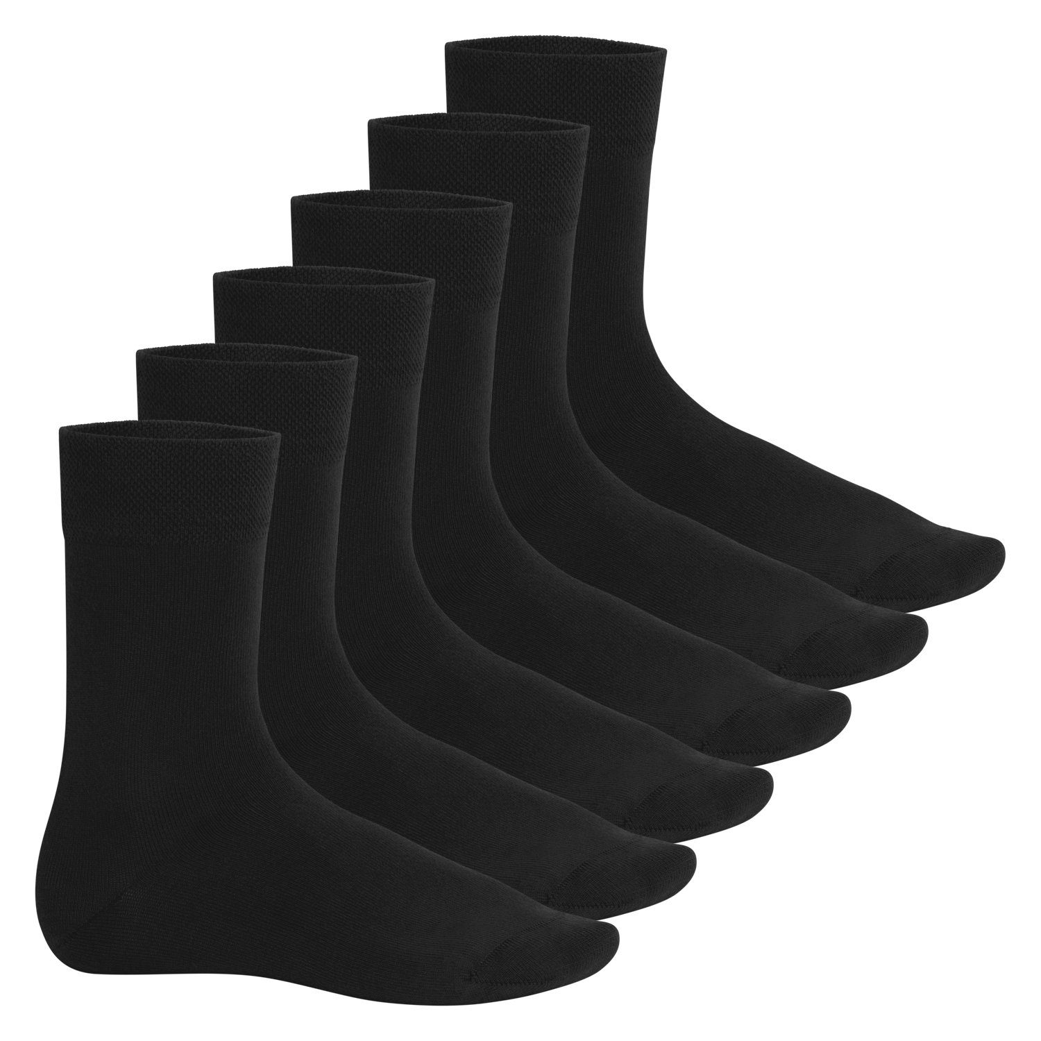 Footstar Basicsocken Herren Bambus Socken (6 Paar) aus nachhaltiger Viskose Schwarz